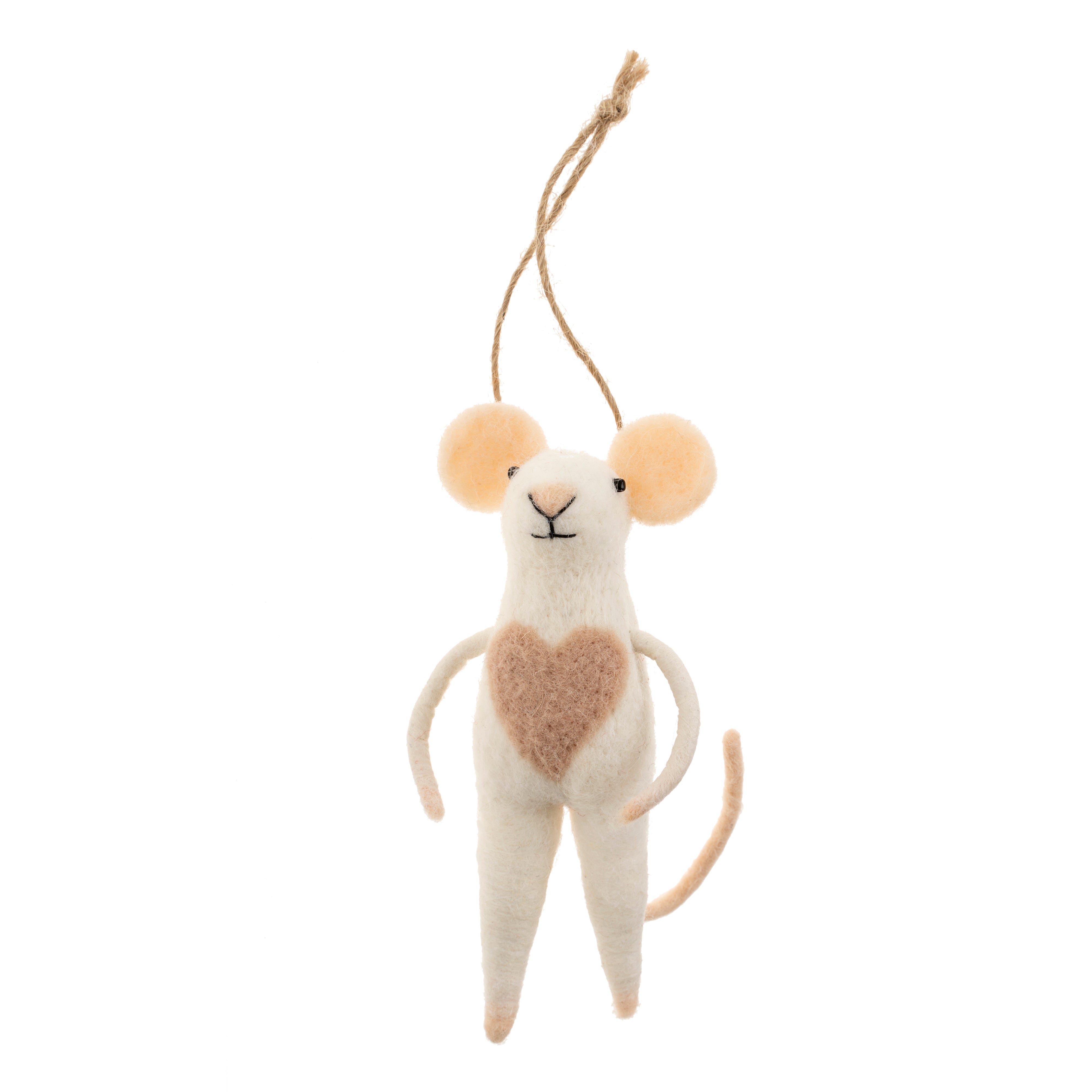 Ornement Souris Heartful Festif | Charme Ludique et Tendre
