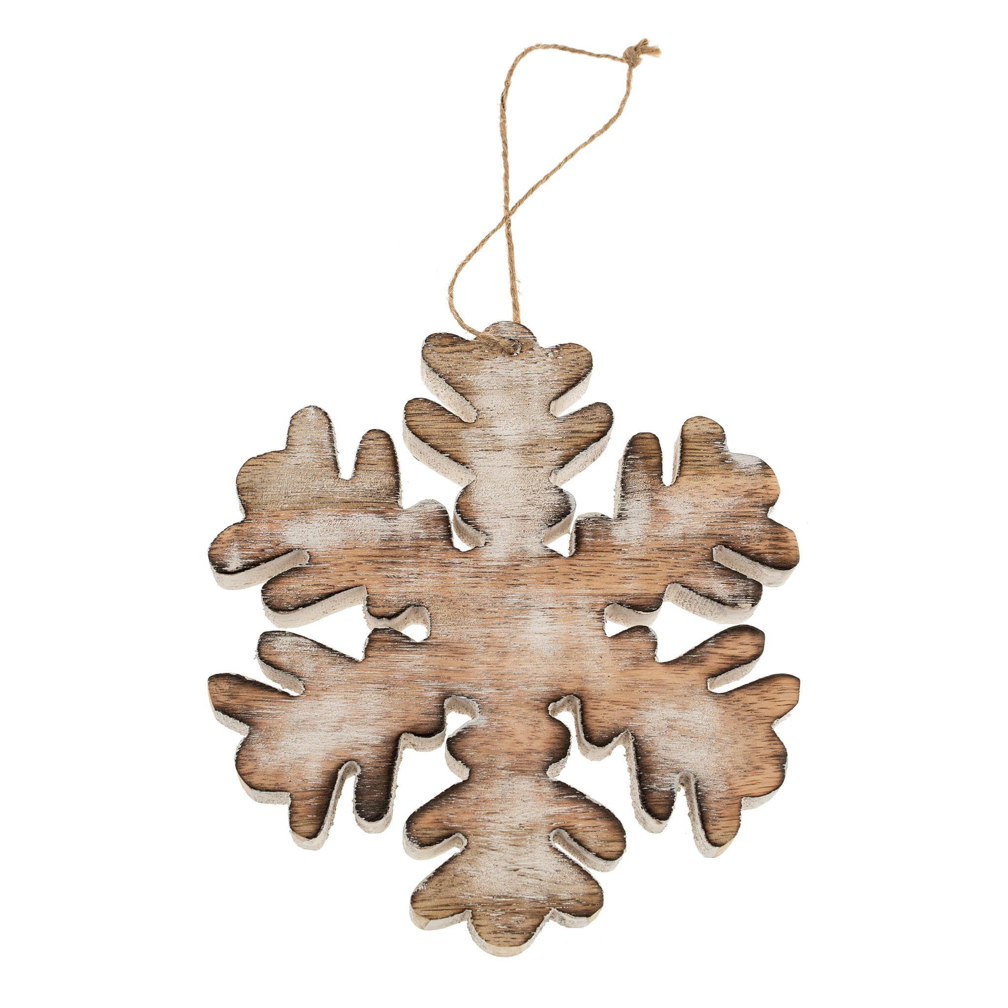 Ornement Flocon en Bois de Manguier Durable | Grand Format | Façonné à la Main