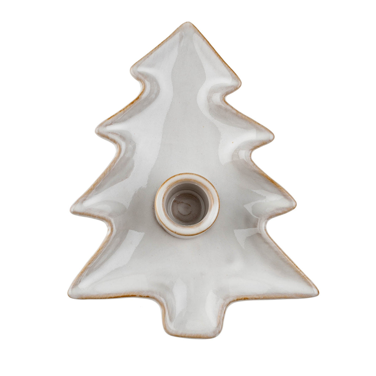Bougeoir sapin de Noël | Céramique blanche | Fait à la main