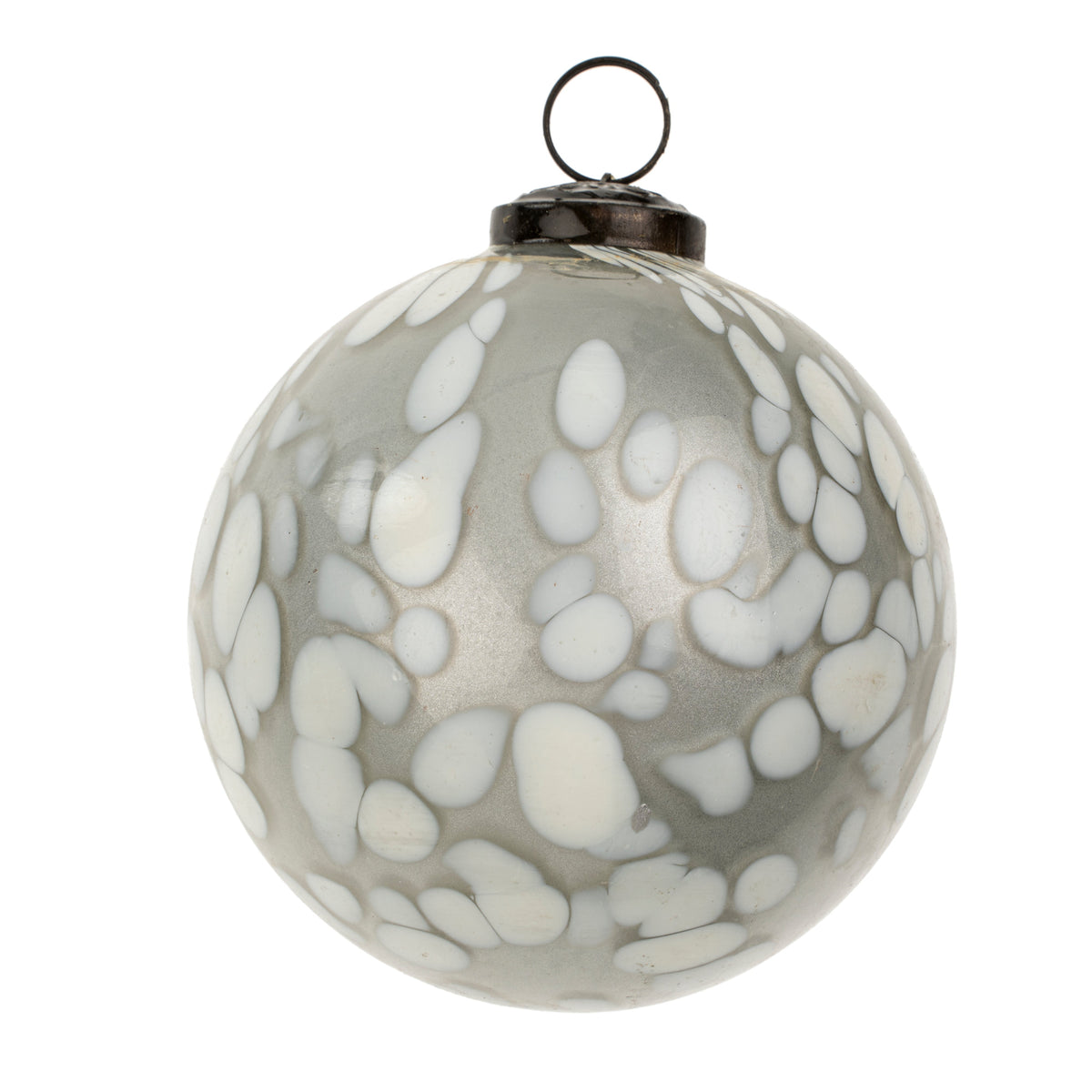 Ornement en verre Confetti blanc fait à la main