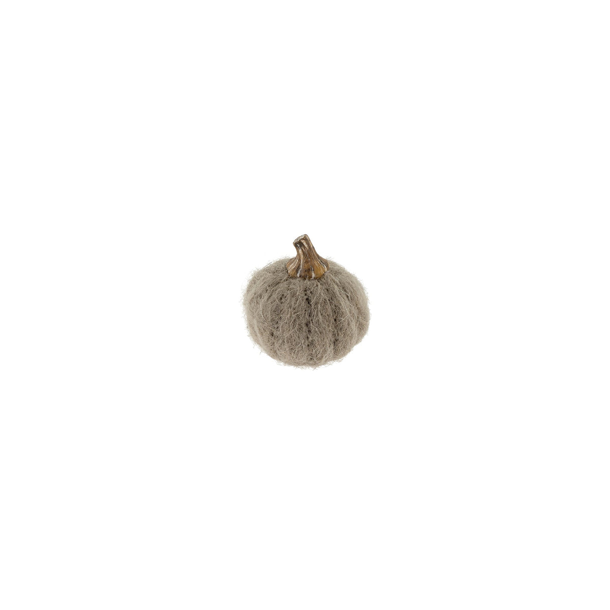 Petite citrouille décorative grise en laine feutrée