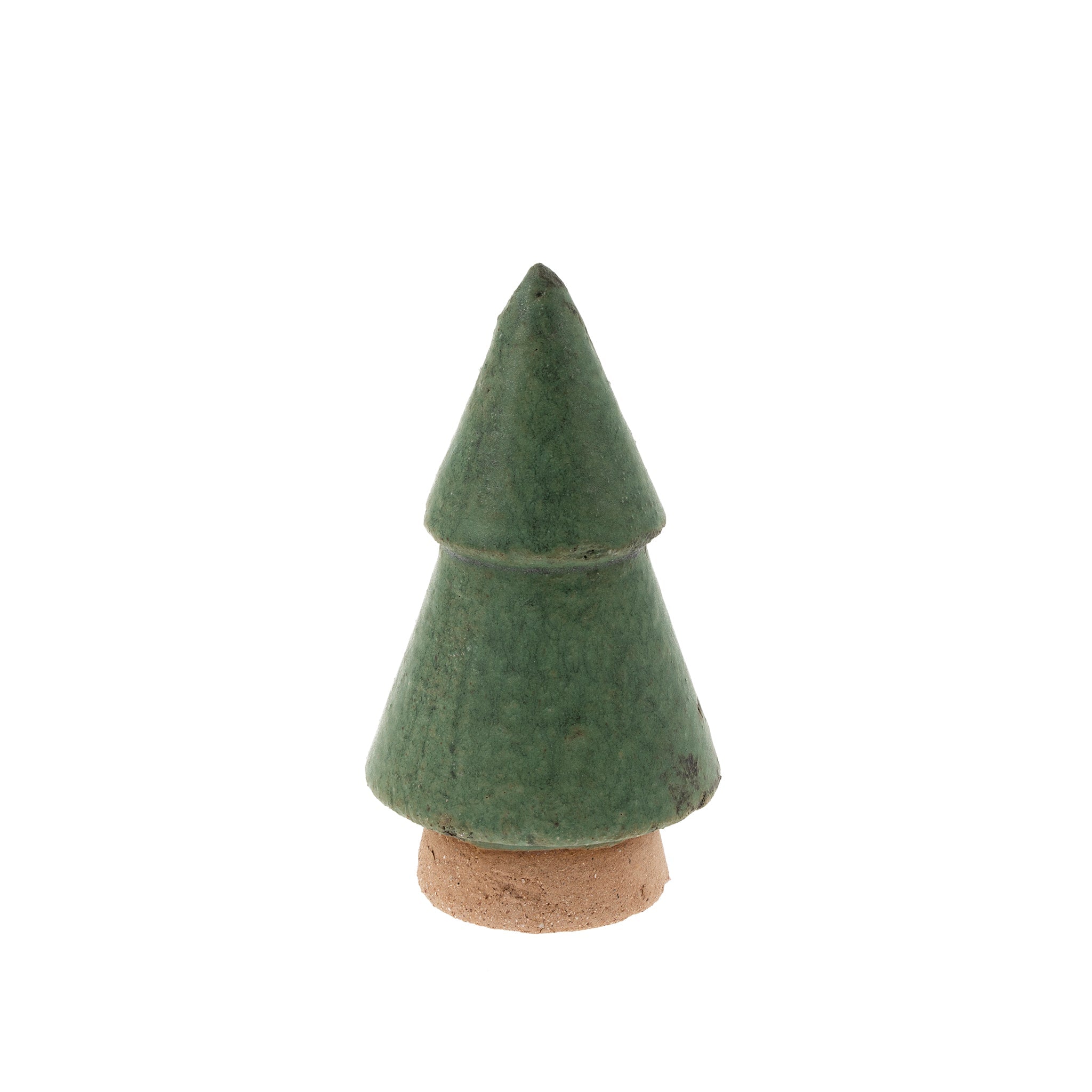Sapin en Argile Brut | Format Moyen | Glaçure Verte Mate