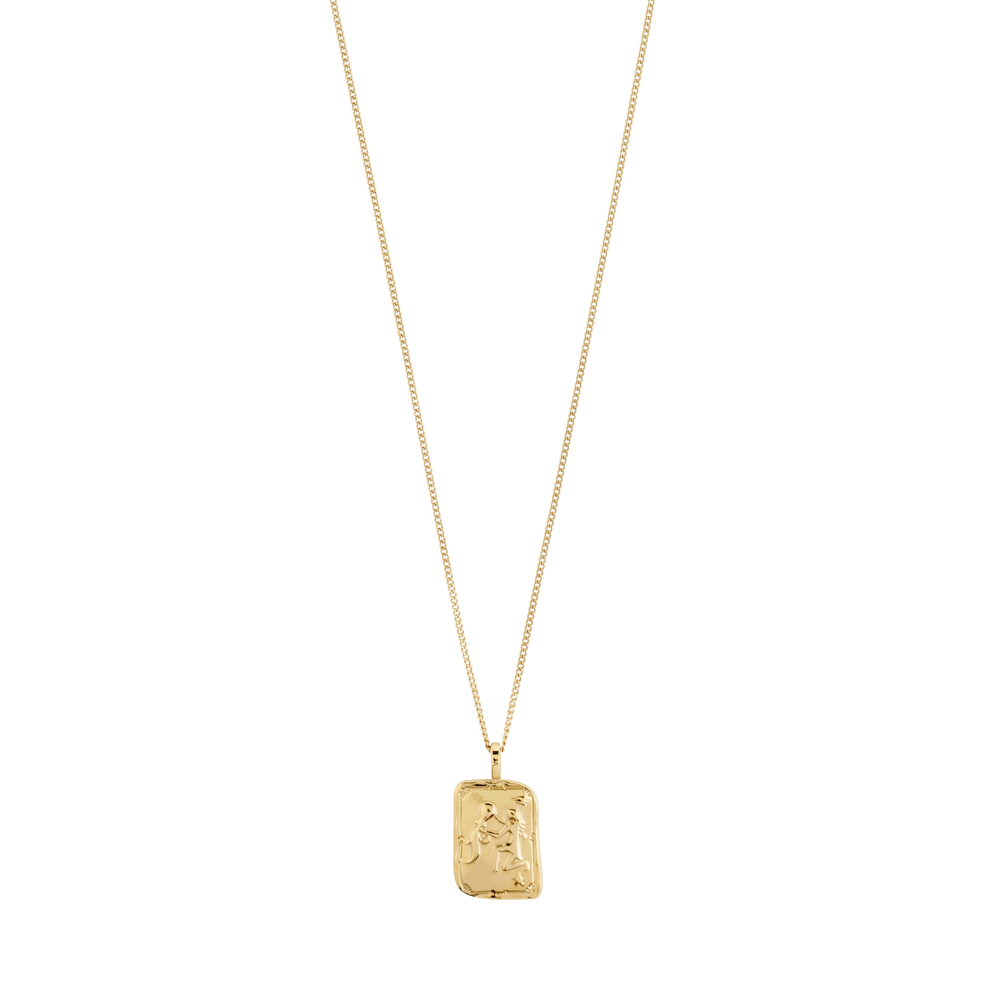 Collier signe du zodiaque Verseau Pilgrim fait à la main avec pendentif réversible, cristaux Preciosa et finition plaquée or ou argent.