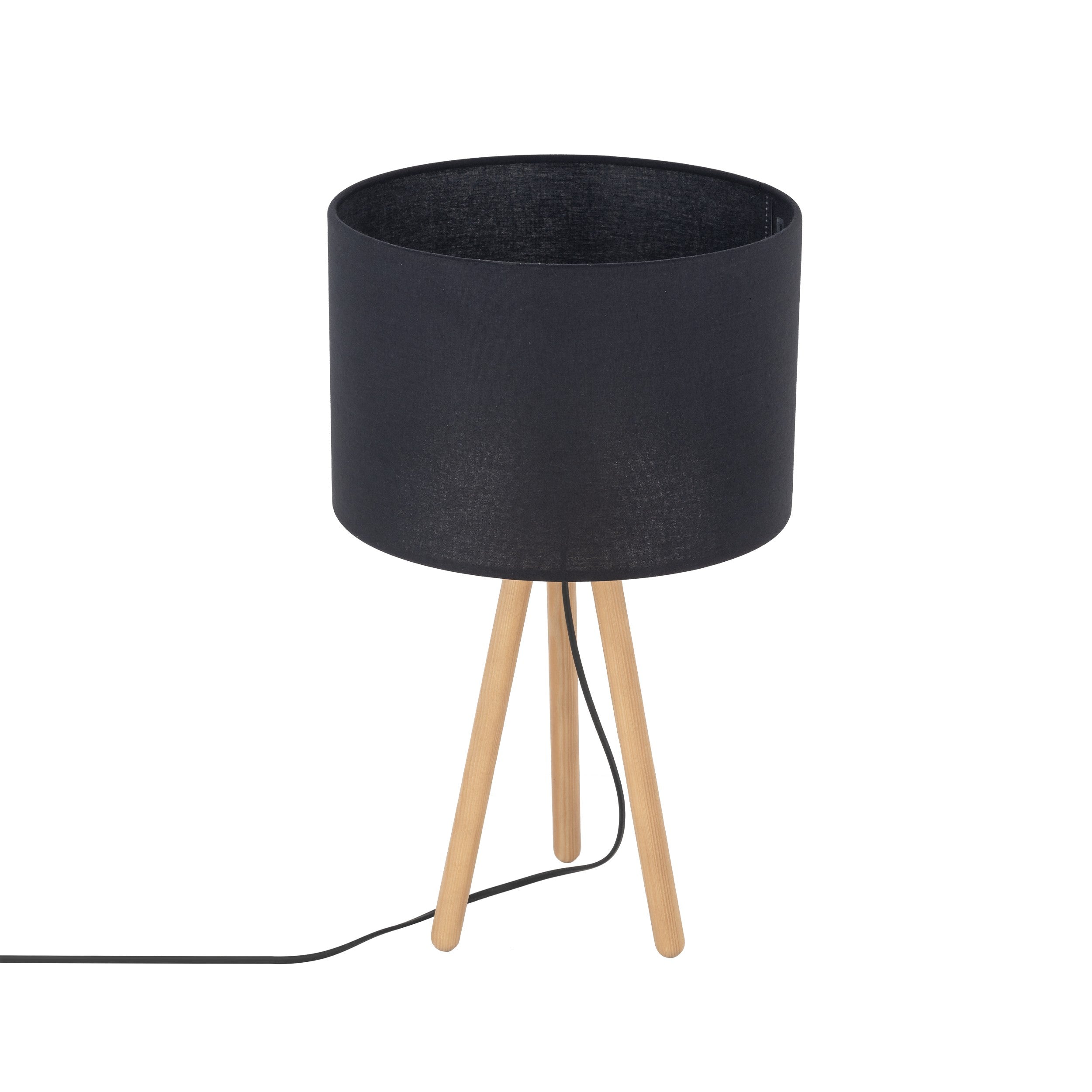 TOKYO wooden table lamp on tripod | Fabric lampshade | Scandinavian