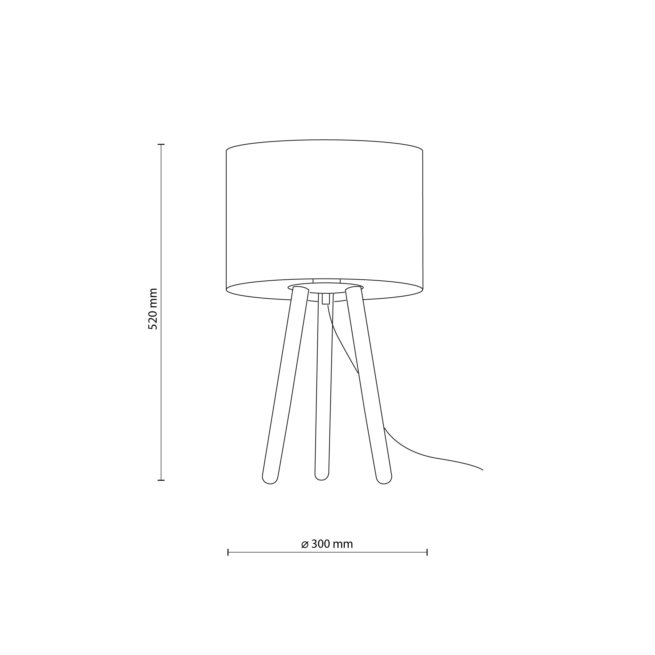 TOKYO wooden table lamp on tripod | Fabric lampshade | Scandinavian