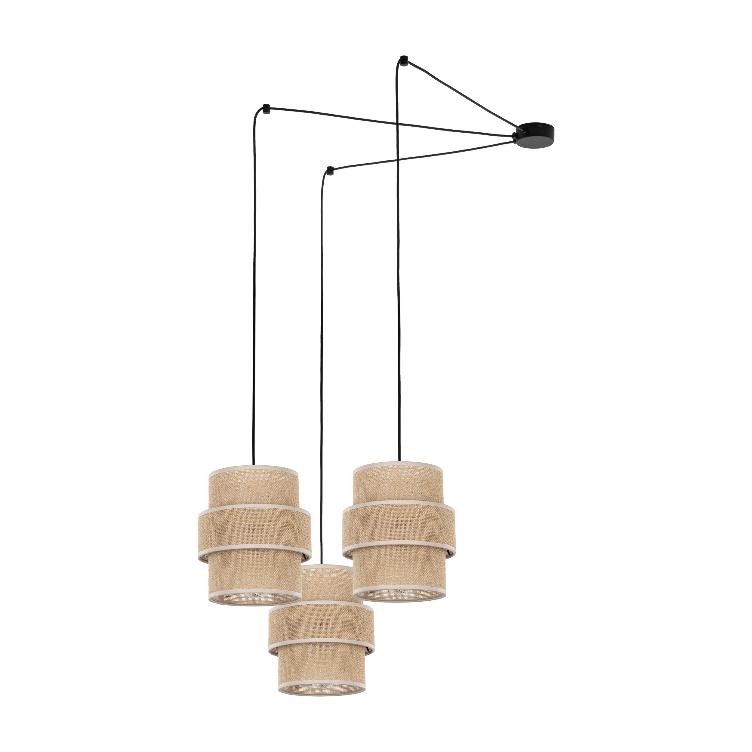 CALISTO JUTE 3-light pendant | Natural jute | Adjustable height | Scandinavian