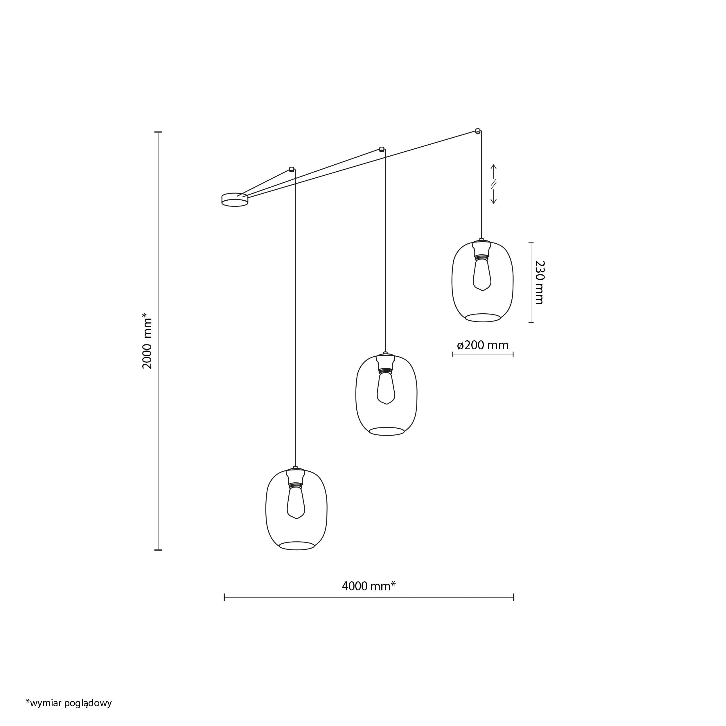 Lampe à Suspension Moderne du Milieu du Siècle ELIO 3 | Verre Transparent, Topaze ou Graphite