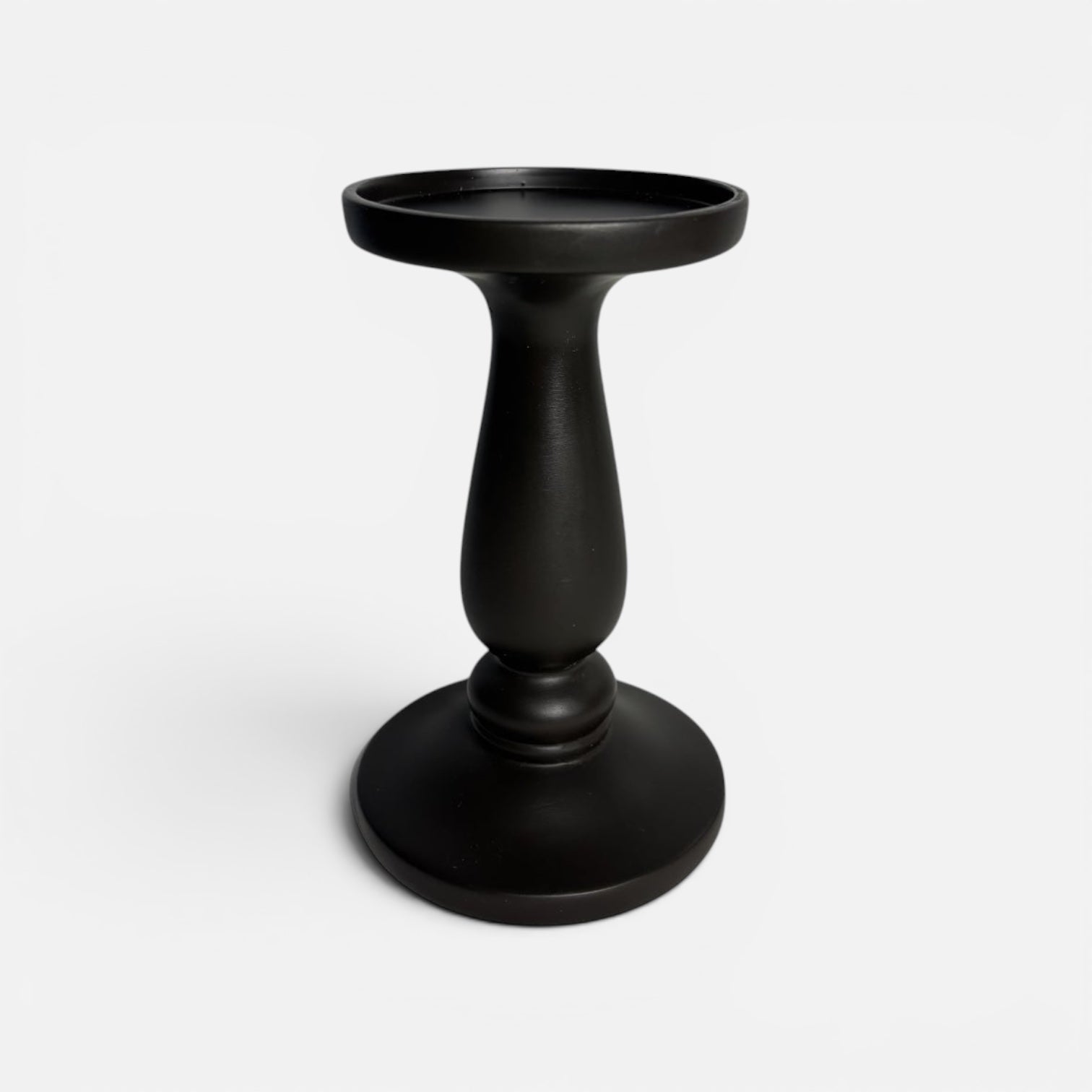 Porte-bougie sur Pied en Métal Noir