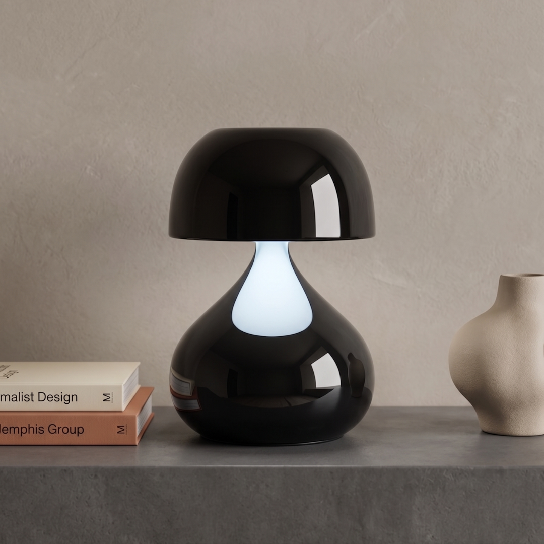 Lampe champignon LED portative en métal Good Planet noir