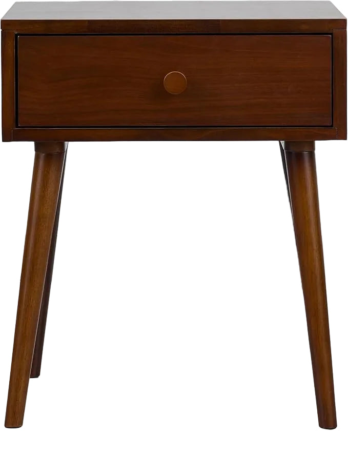 Table de chevet Lux avec tiroir | Bois massif FSC® | Style mid-century moderne