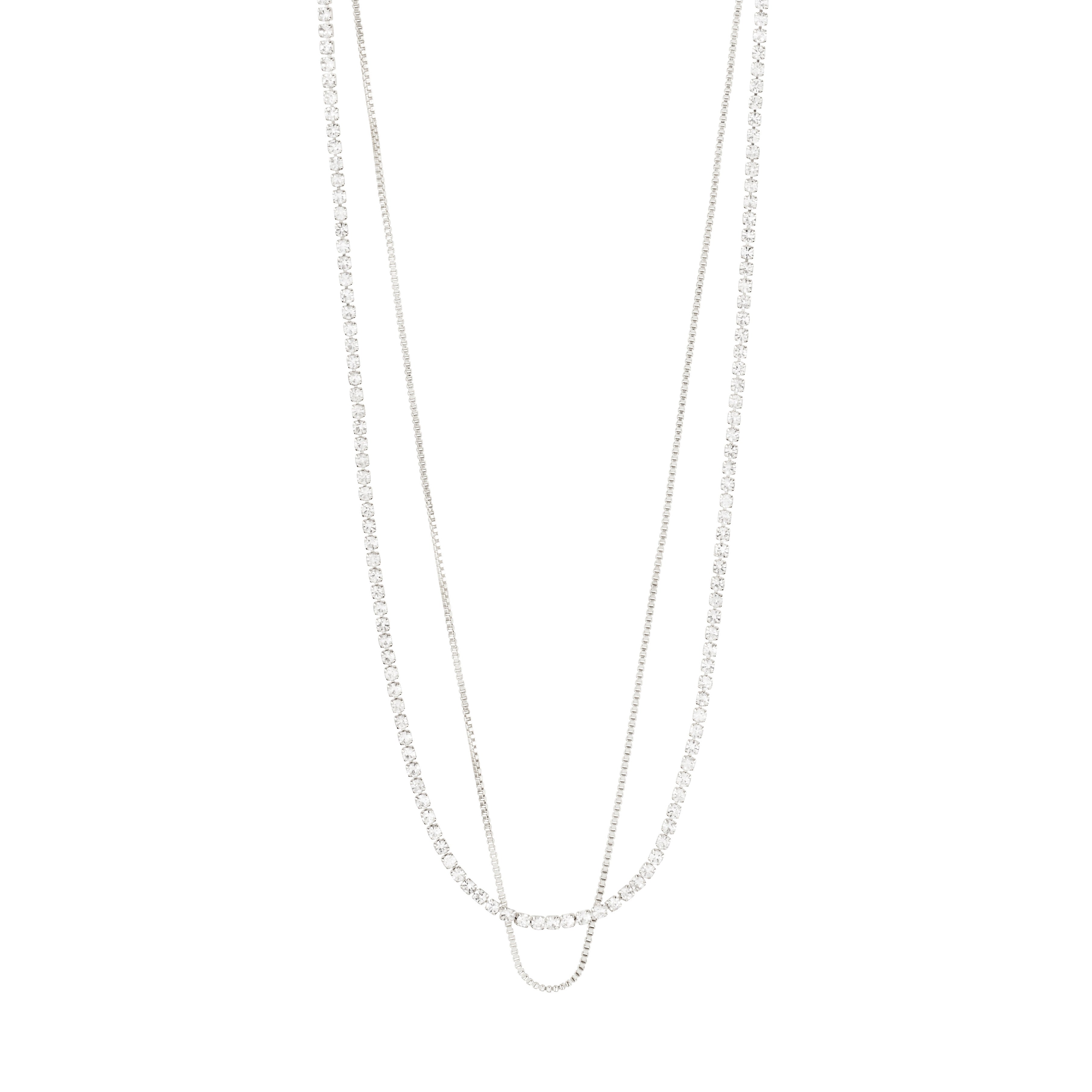 MILLE 2-in-1 Necklace | Layered chains with Preciosa crystals | Gold plated | Pilgrim