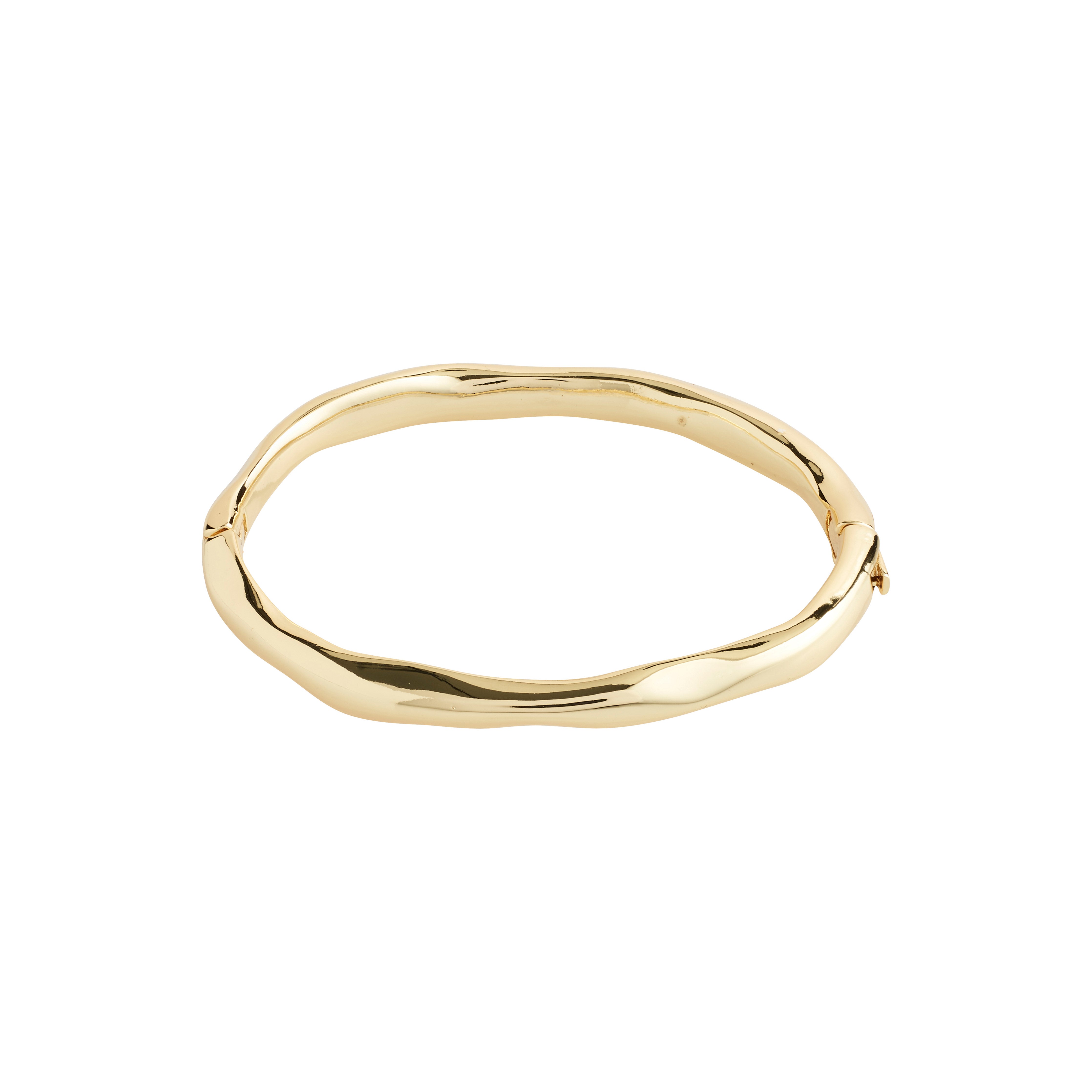 Bracelet jonc LIGHT ondulé Pilgrim fait à la main en plaqué or ou argent avec design scandinave élégant.