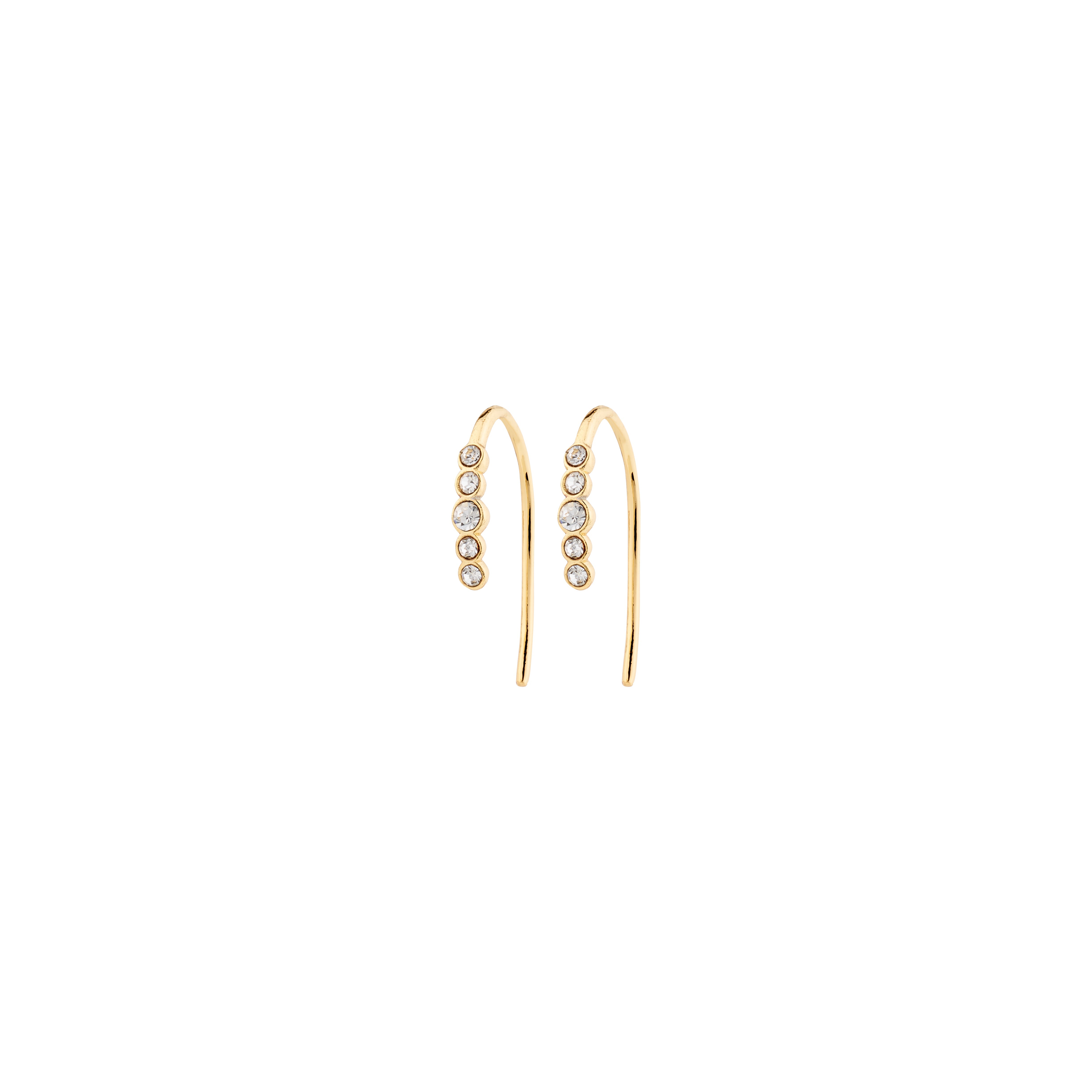 Boucles d’oreilles JENNI Pilgrim faites à la main avec cinq cristaux Preciosa et finition plaqué or ou argent.