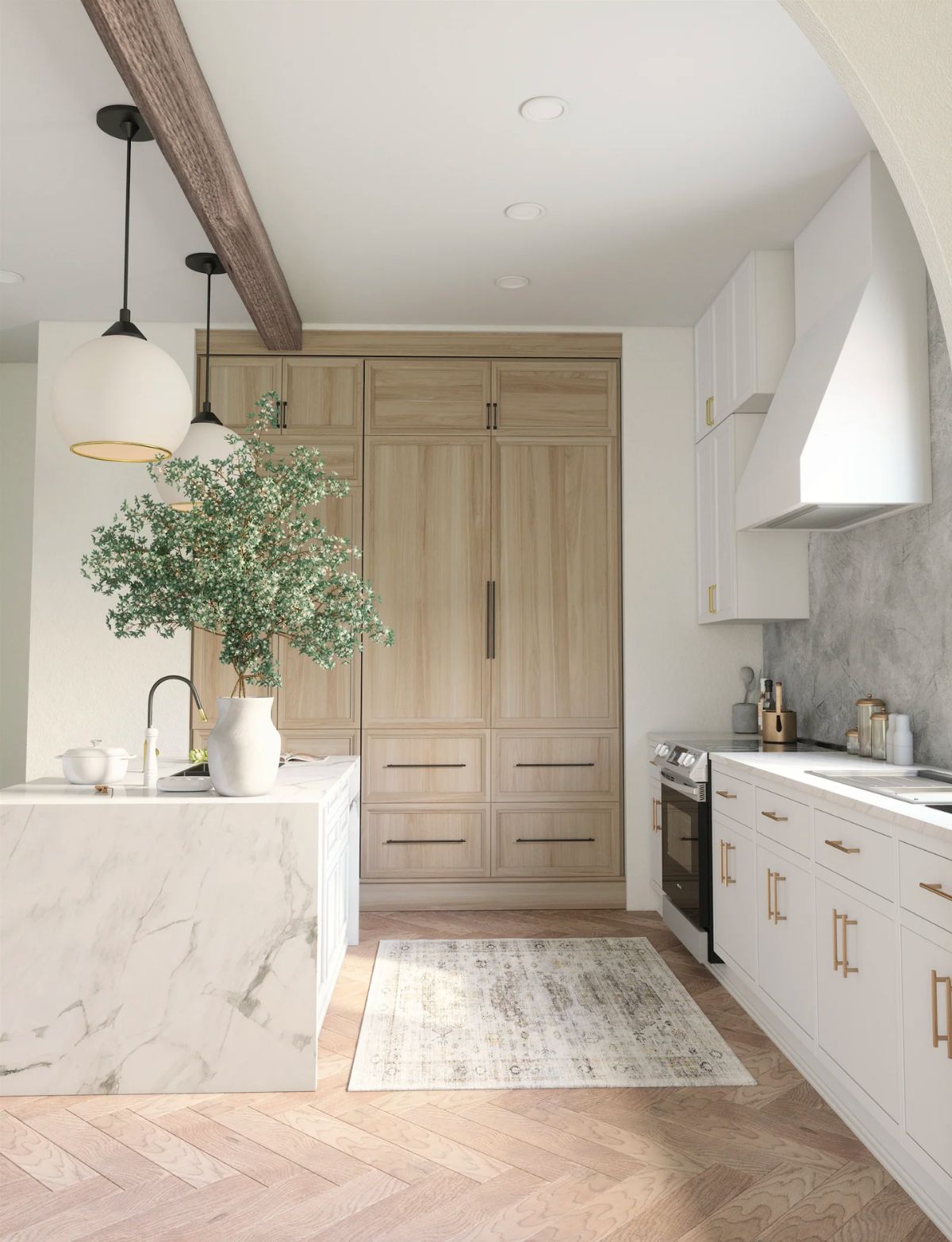 Tapis Kyra argent, gris et blanc | Motif d’inspiration persane