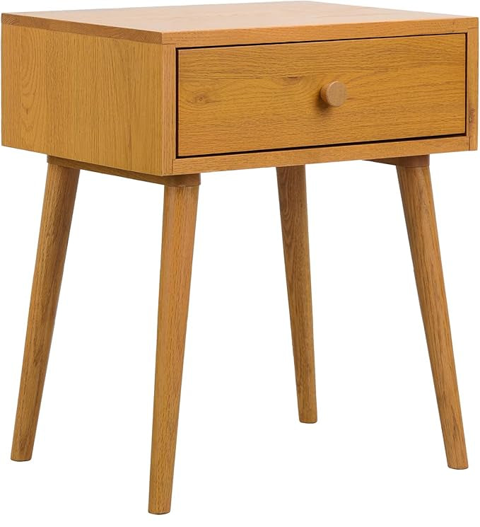 Table de chevet Lux avec tiroir | Bois massif FSC® | Style mid-century moderne