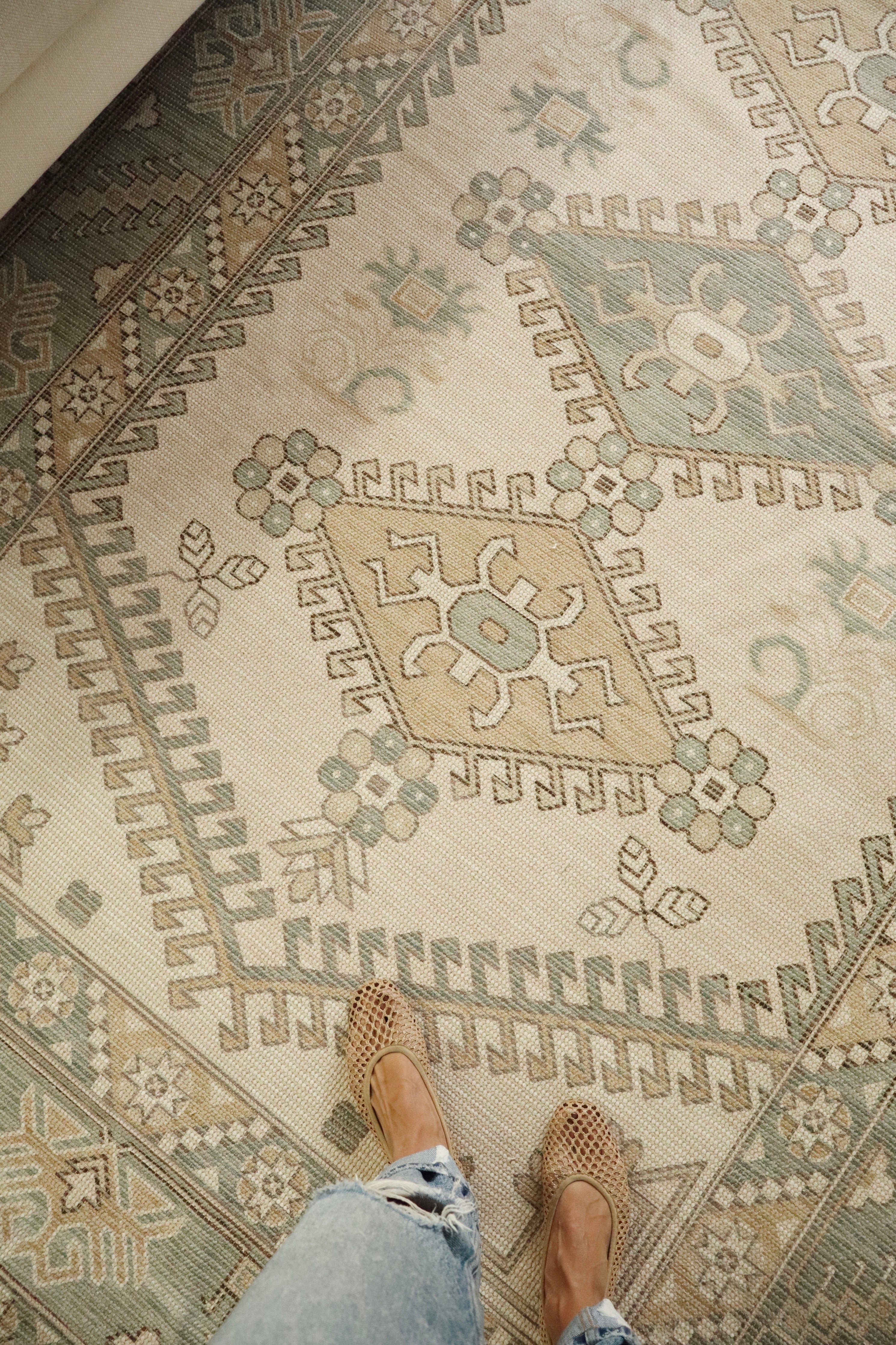 Tapis Iman Style Turc Vintage en Coton Recyclé | 274 x 183 cm