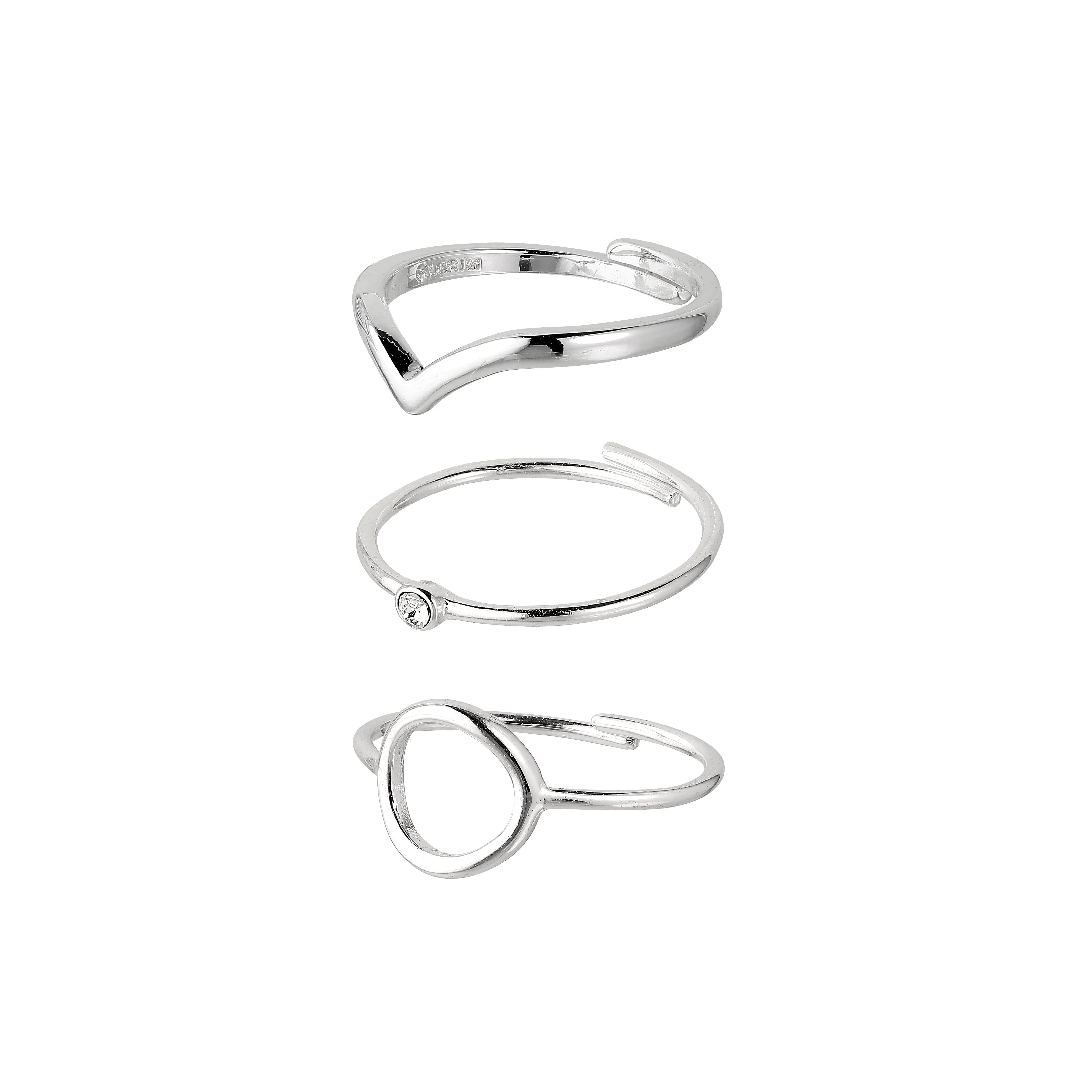 Ensemble de 3 bagues empilables | Fait à la main | Plaqué or ou argent