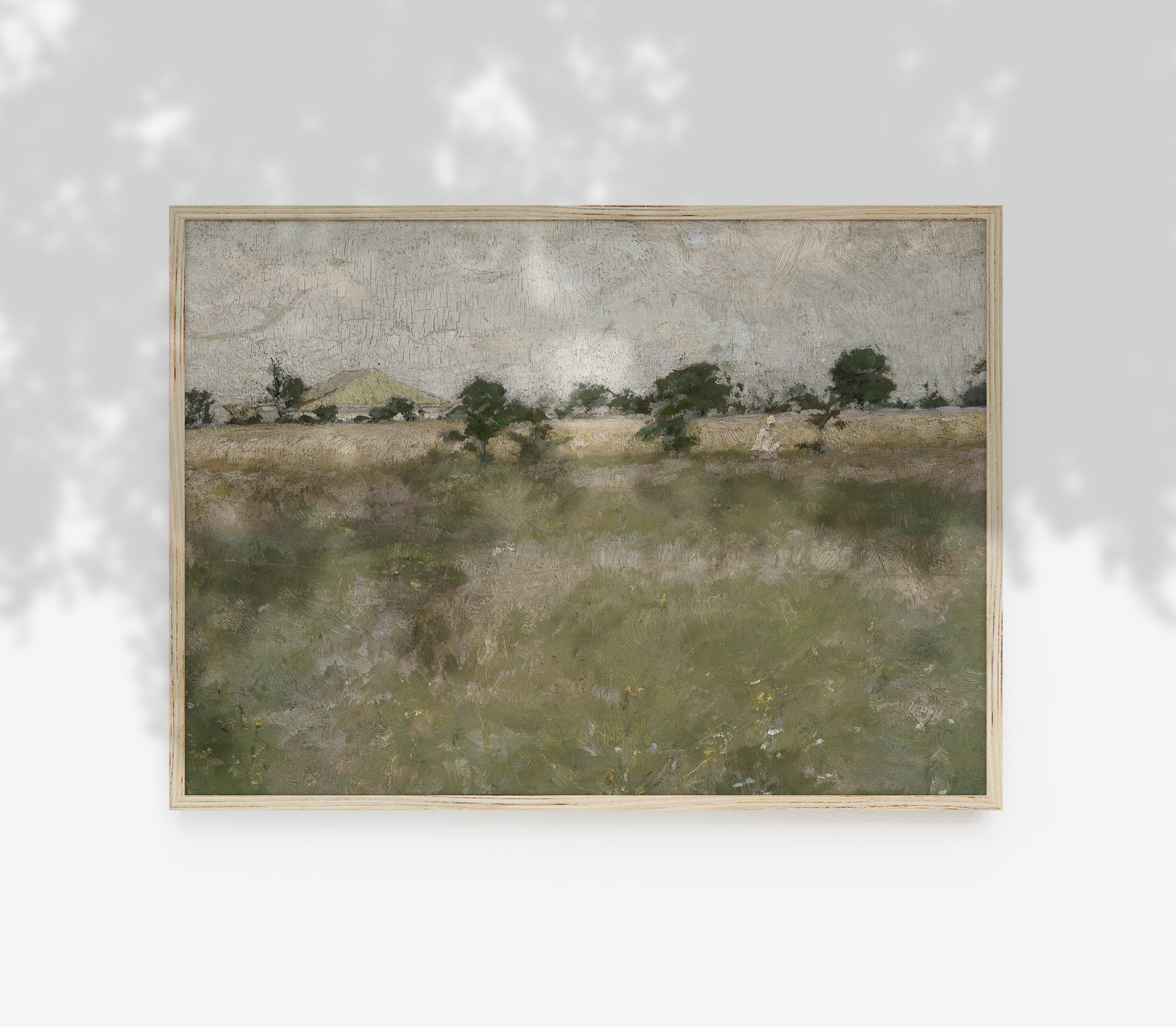 Vintage Landscape Painting – Impression Vintage Fine Art sur Papier Coton | L245