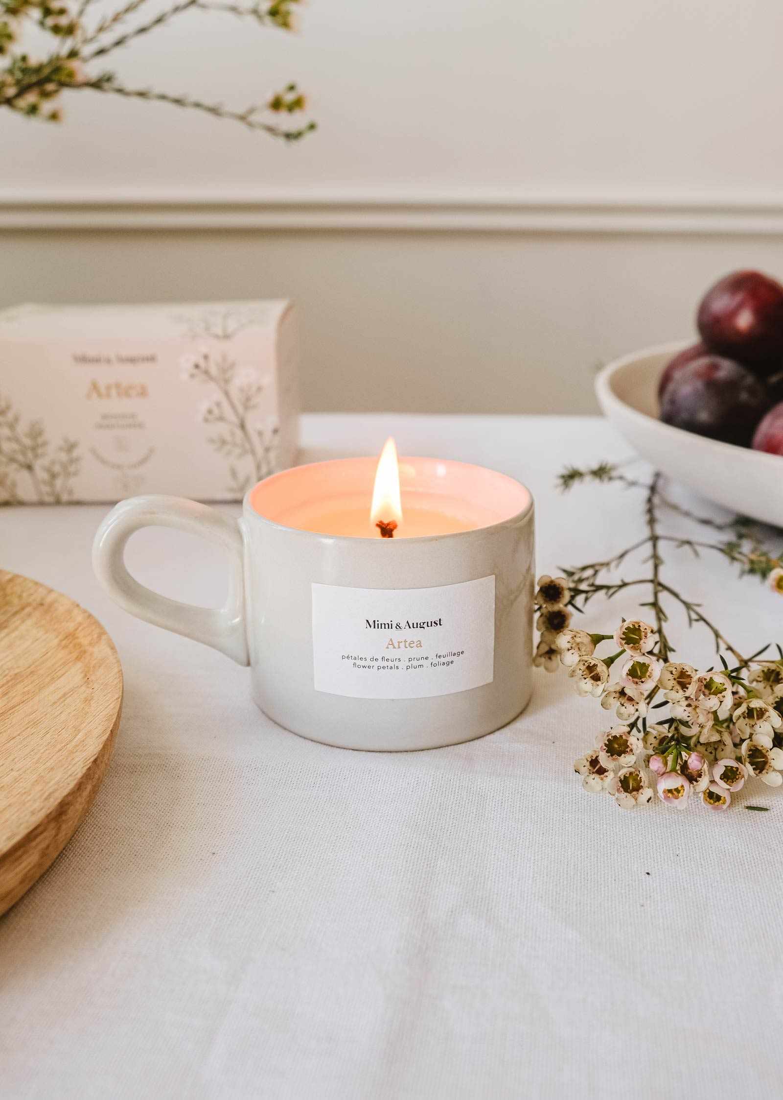 Artea Reusable Soy Candle | Floral Plum Scent | 3 sizes | Mimi & August