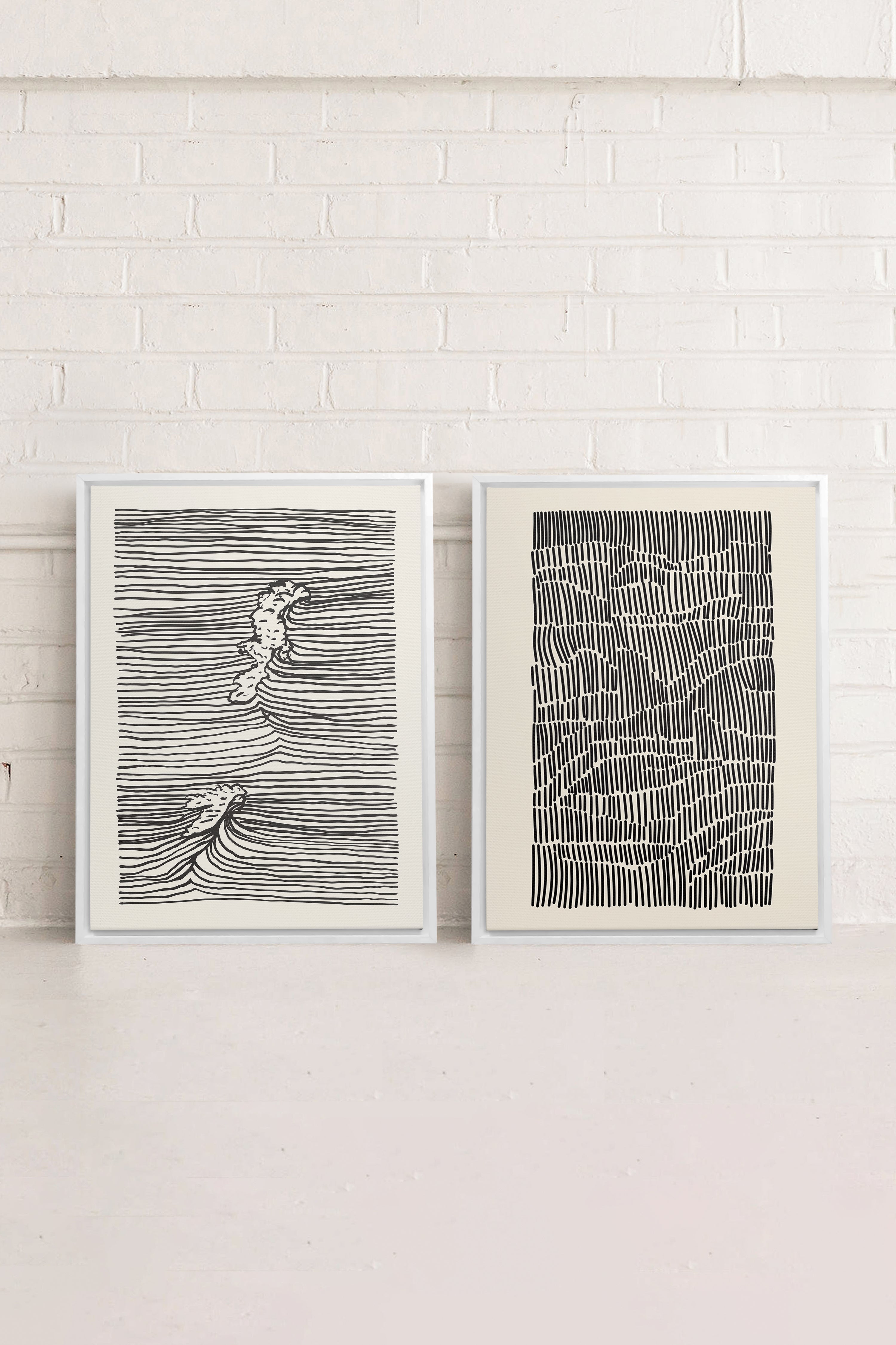 COMBINAISON WAVES LINES & ÉNIGME (2 toiles imprimées)