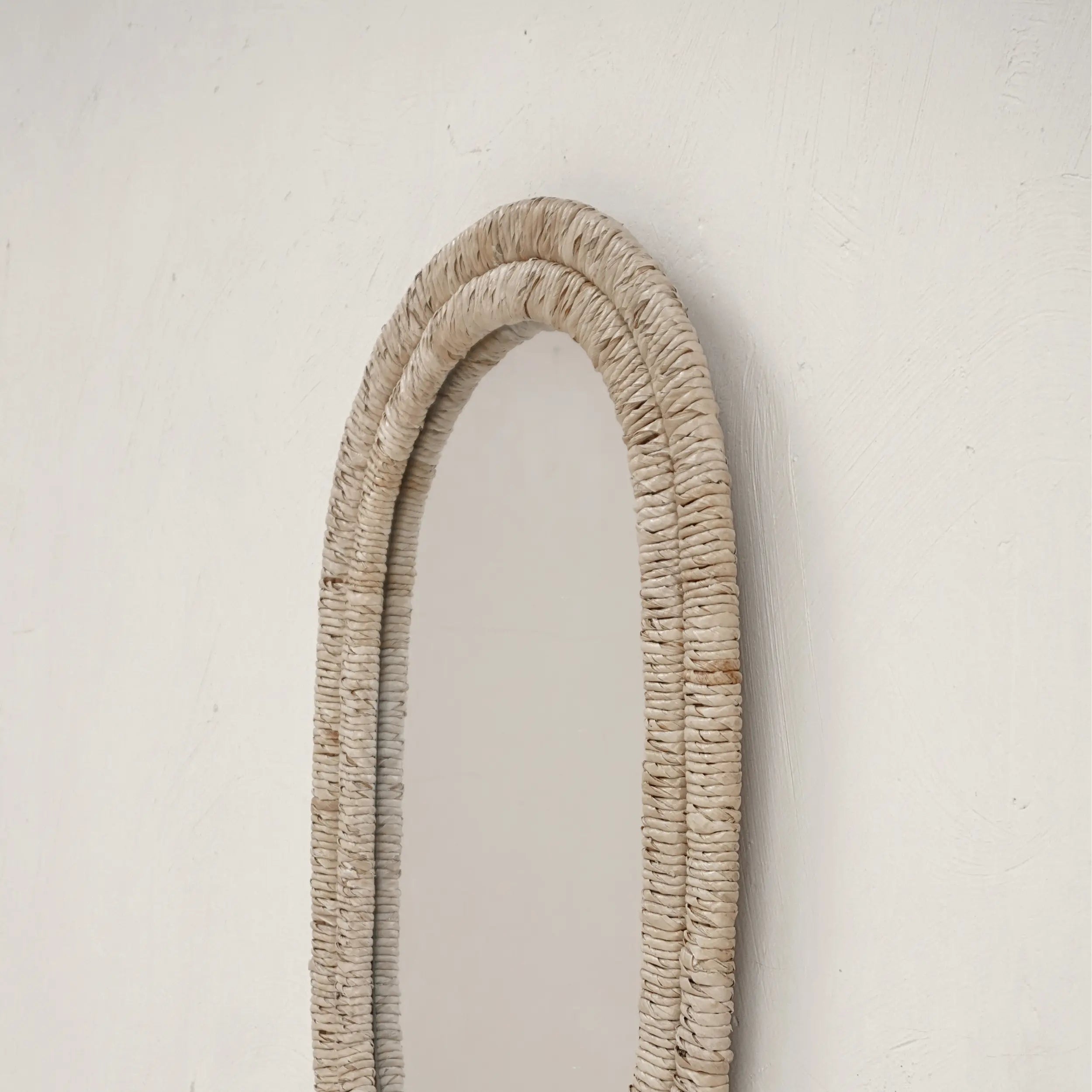 Miroir Ovale Raoul en feuilles de bananier