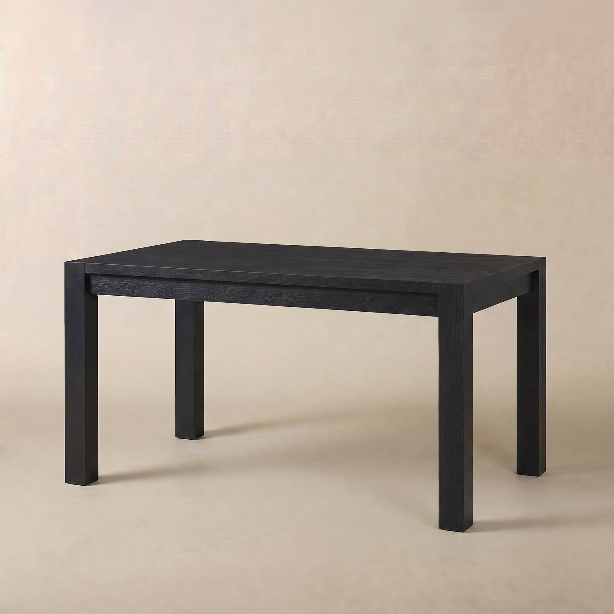 Table de salle à manger Block noir brûlé 140 cm | Bois massif