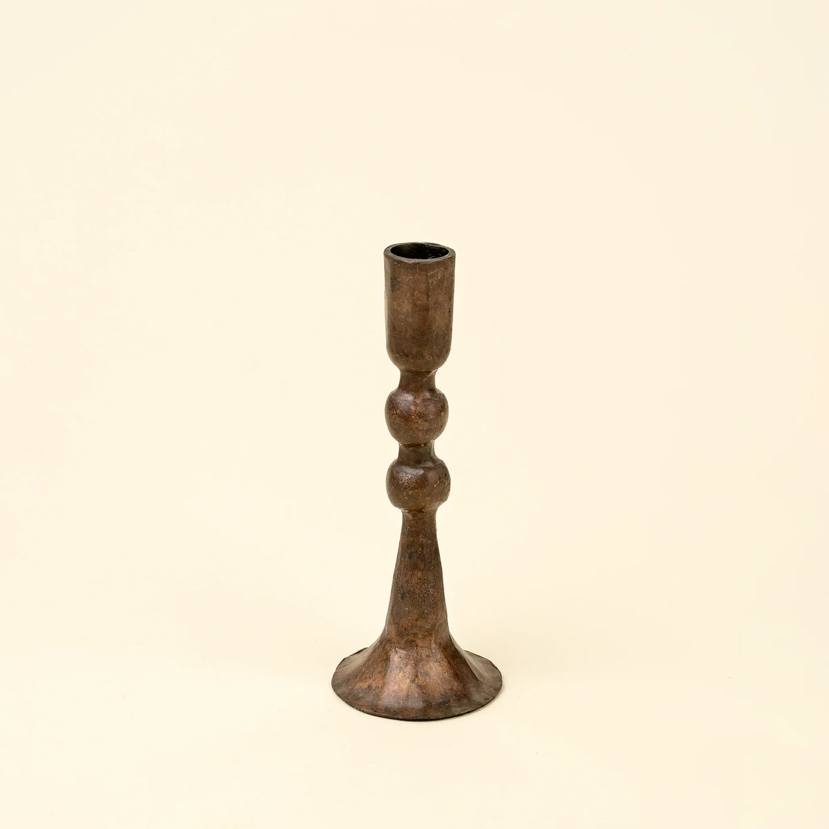 Bougeoir Caldera Forged petit format en laiton rustique