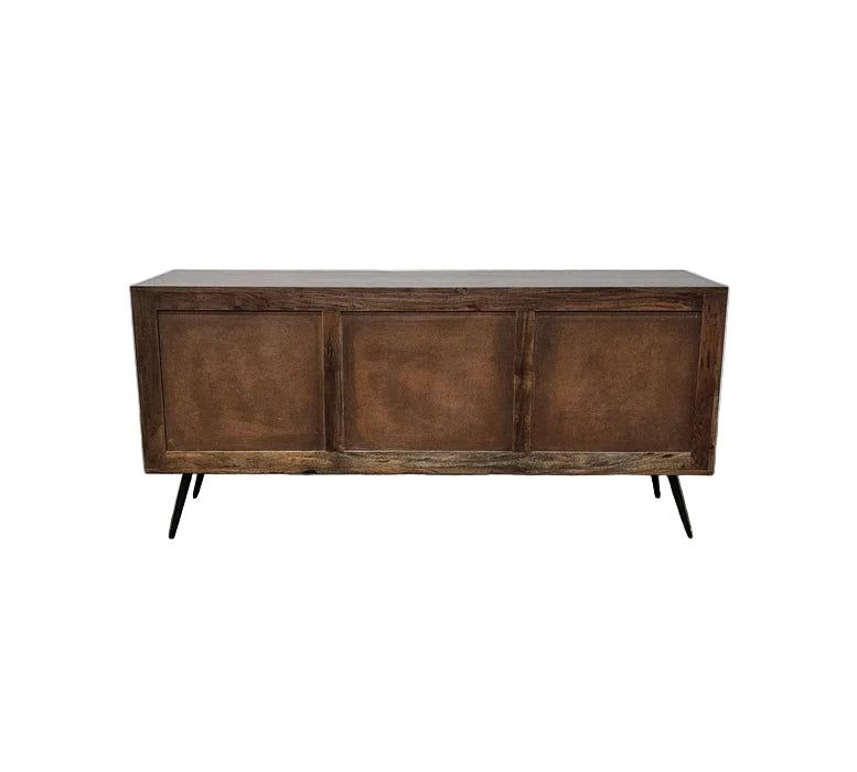 Buffet Scandinave en Bois d’Acacia Brun Foncé | 3 Tiroirs