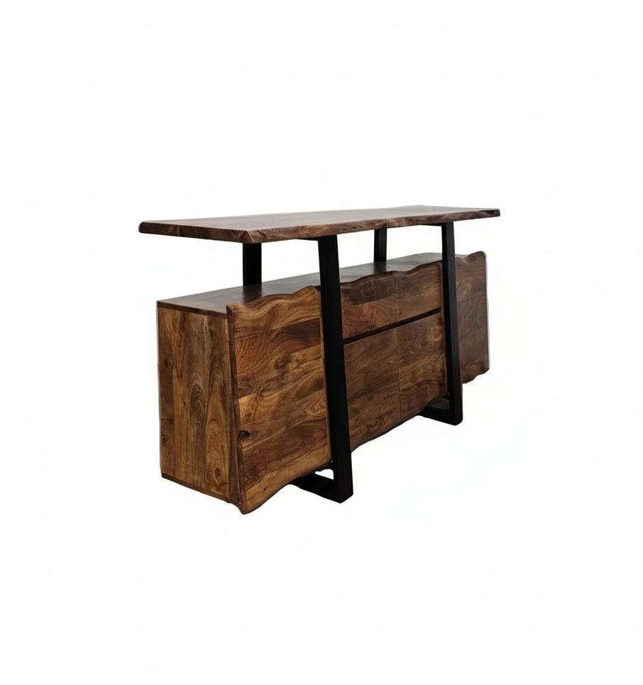 Buffet live edge | Bois d'acacia & acier