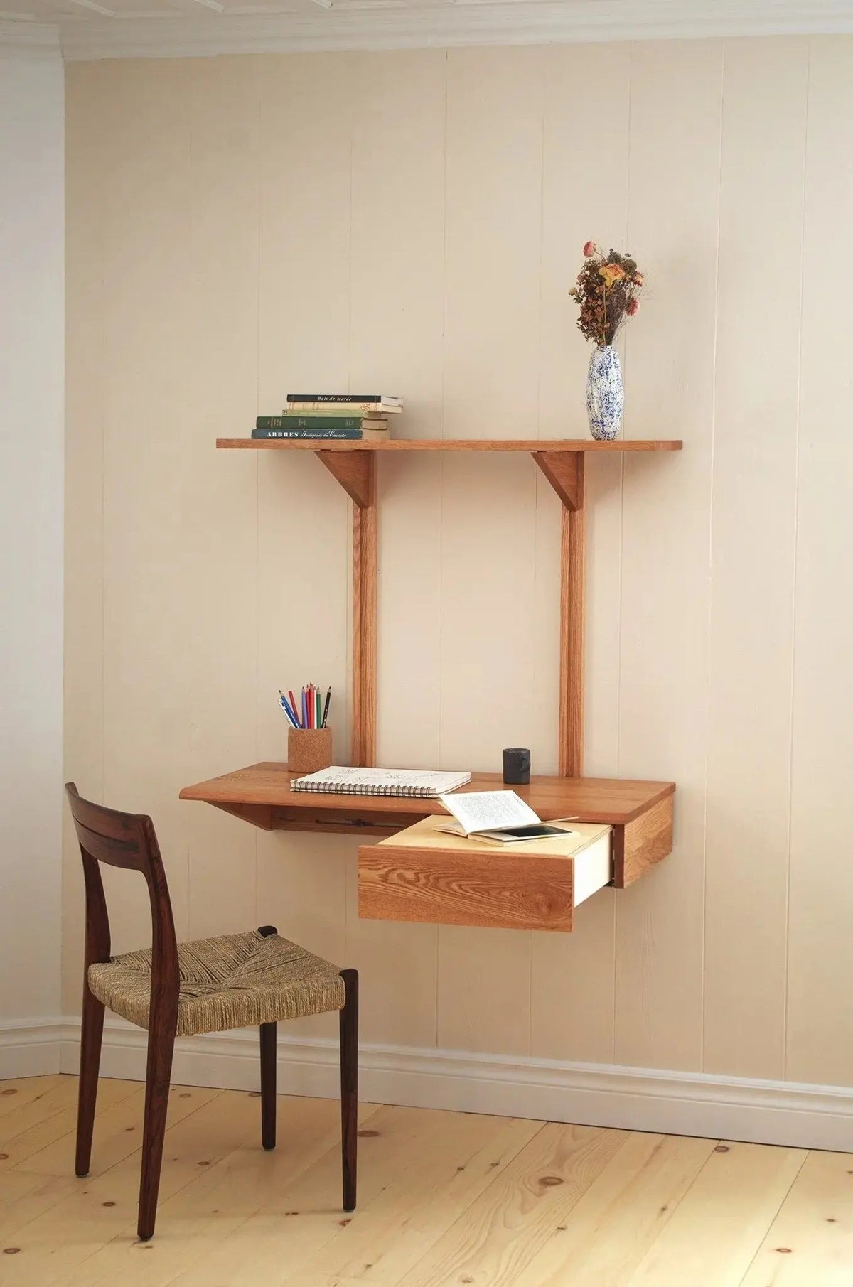 KETCH 36" Wall Desk | Solid Wood | Customizable | Made in Quebec