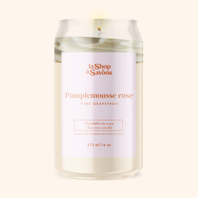 Chandelle Pamplemousse rose 16 oz La Shop à Savons agrumes