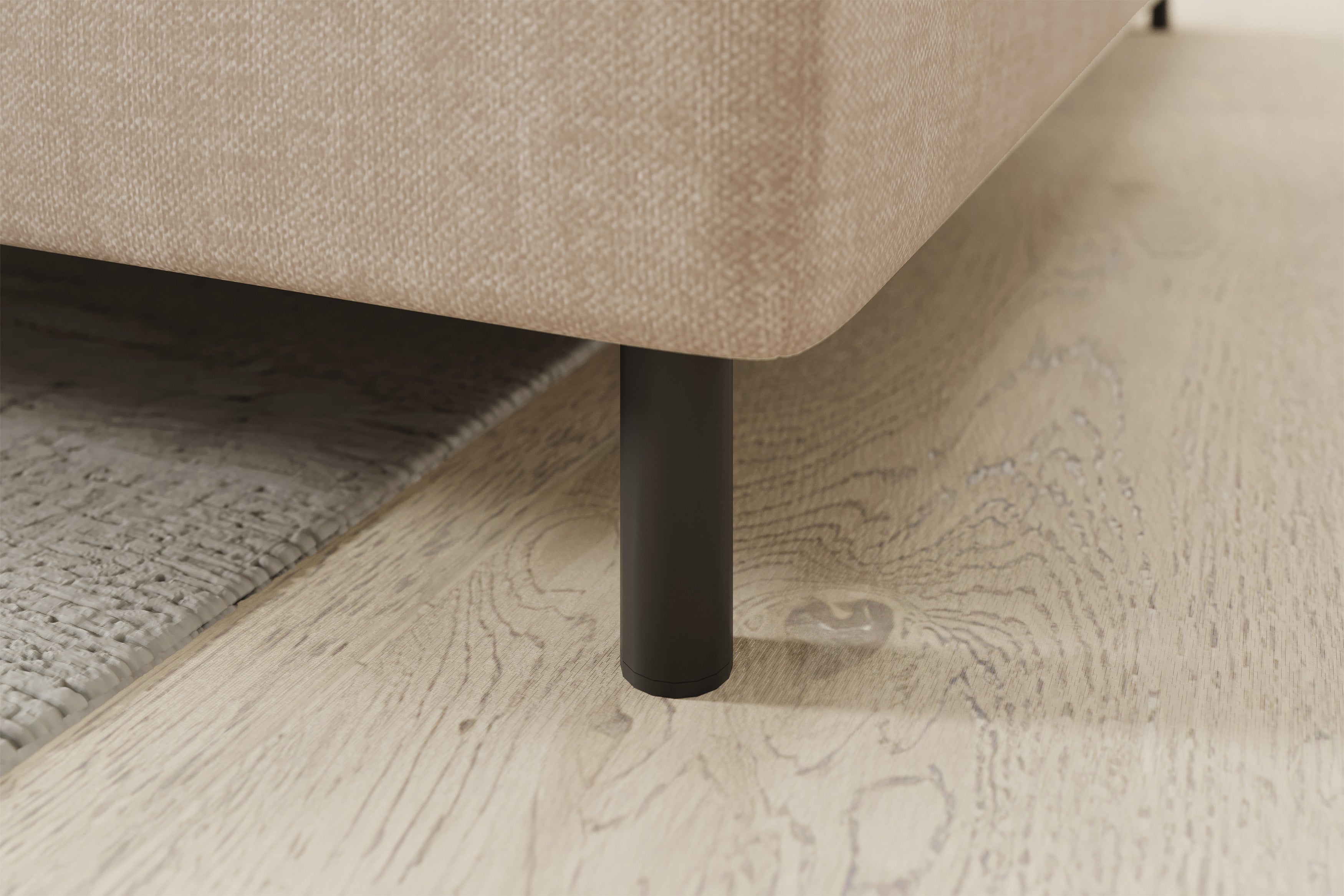 Sectionnel Barea 3 places avec rangement et lit escamotable | Beige