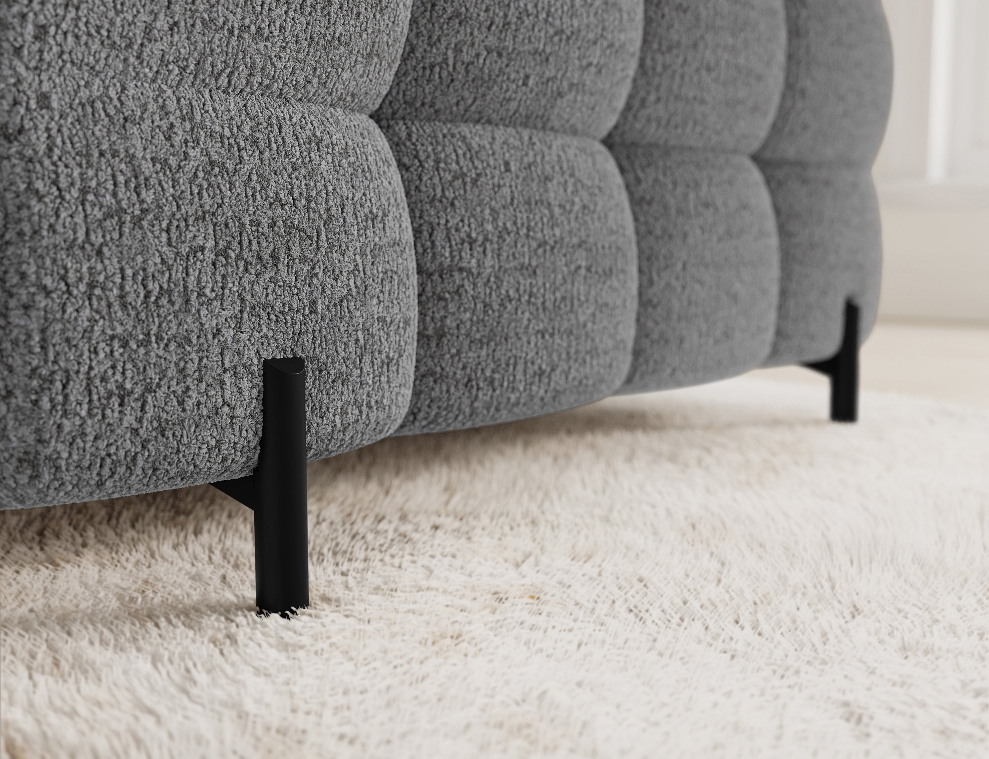 Canapé sectionnel Fectory | Méridienne, rangement & fonction lit | Gris