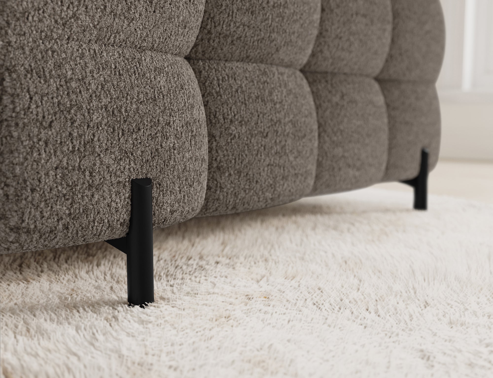 Sectionnel Fectory avec rangement et lit escamotable | Taupe