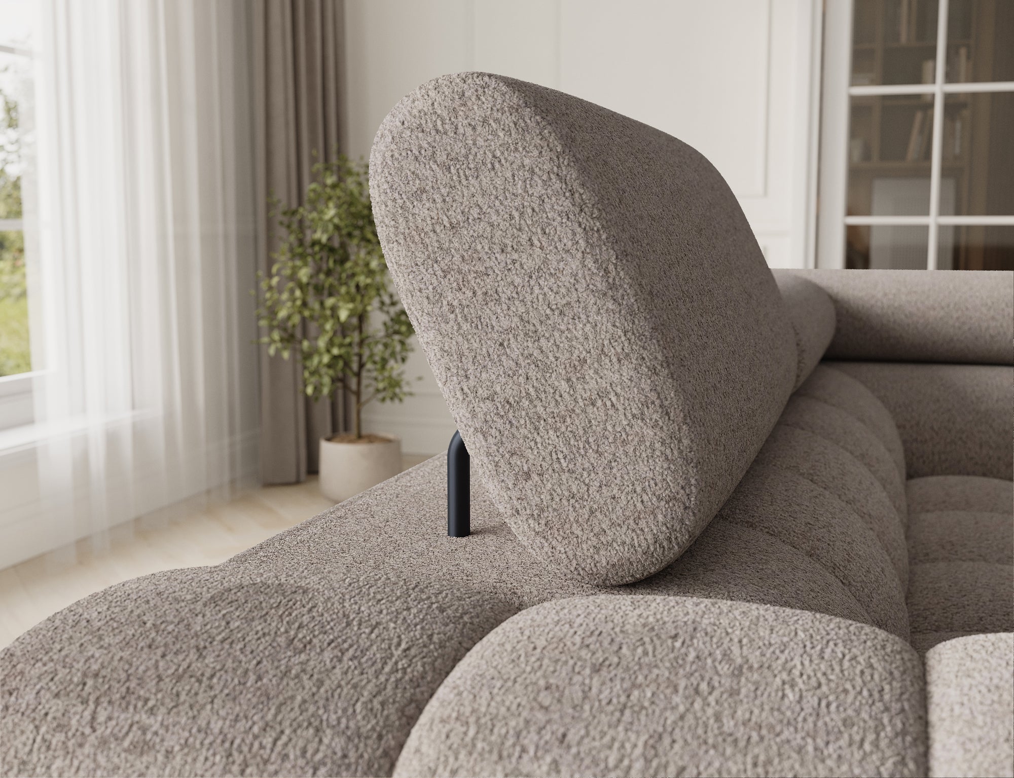 Sectionnel Fectory | Rangement & lit escamotable | Beige