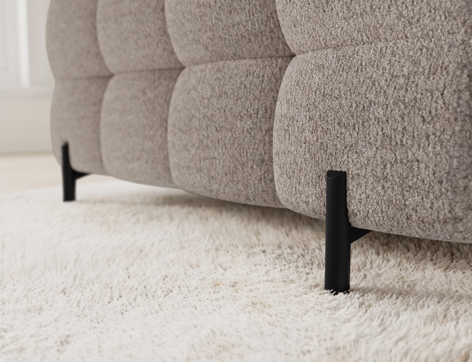 Sectionnel Fectory | Rangement & lit escamotable | Beige