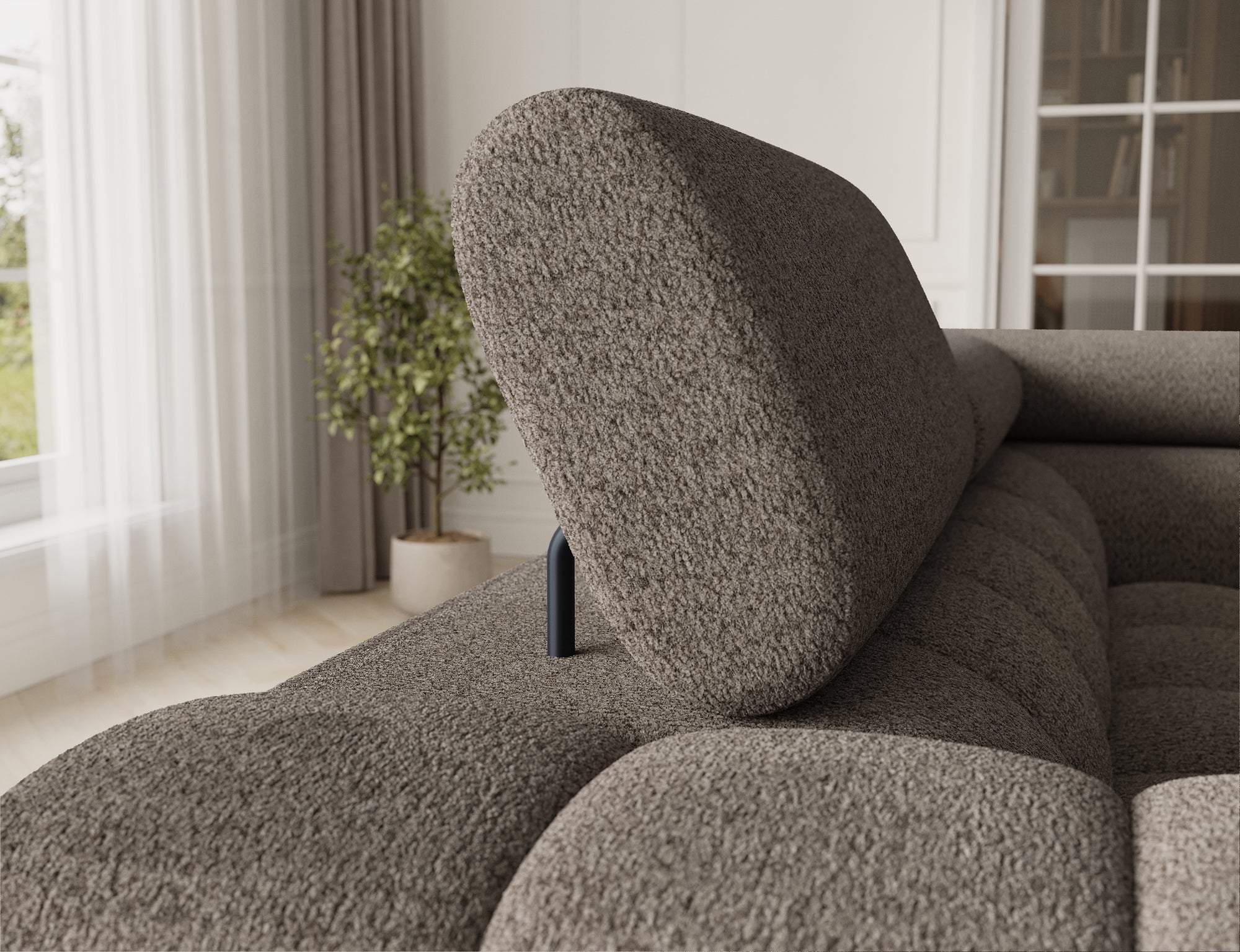 Sectionnel Fectory avec rangement et lit escamotable | Taupe