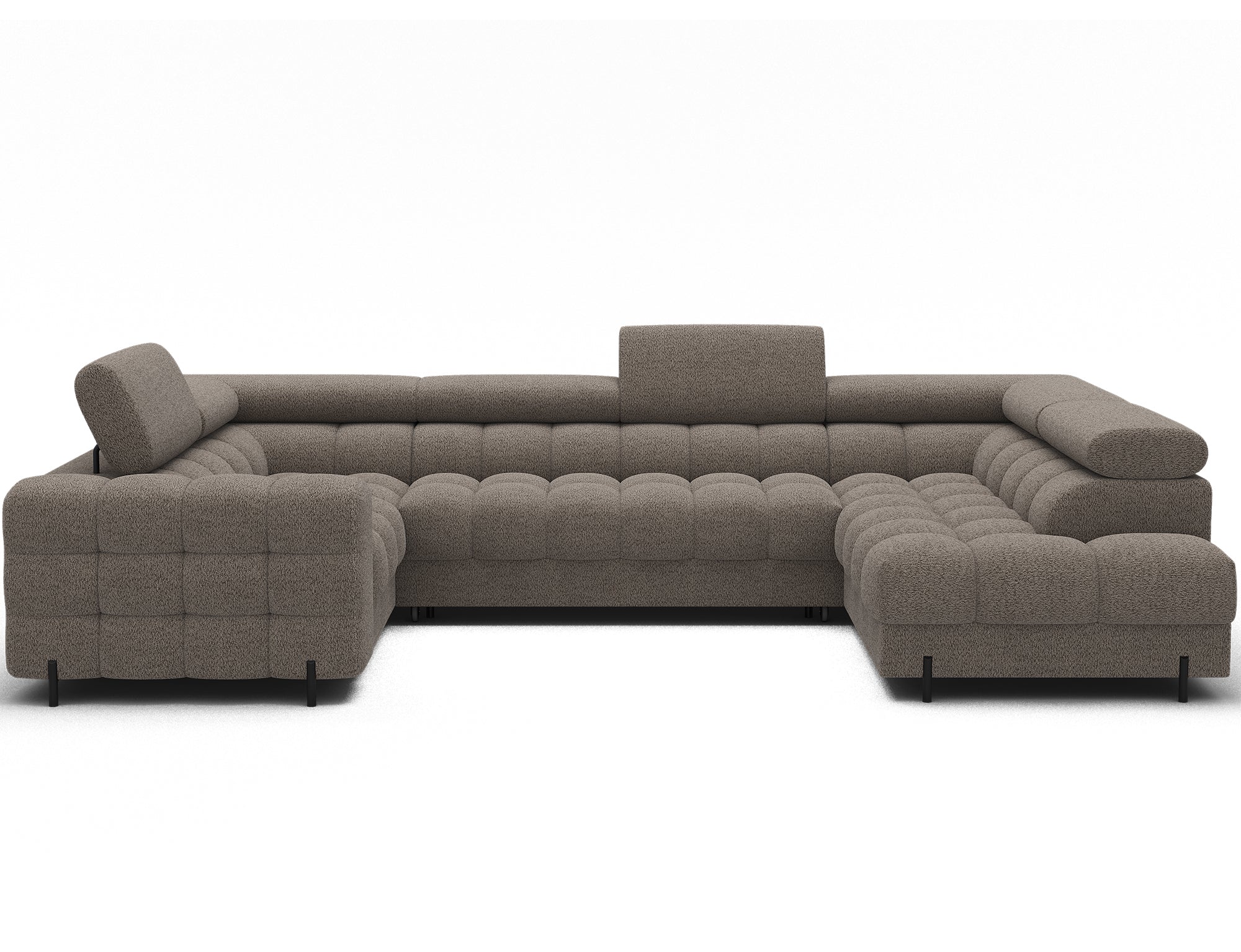 Sectionnel Fectory avec rangement et lit escamotable | Taupe
