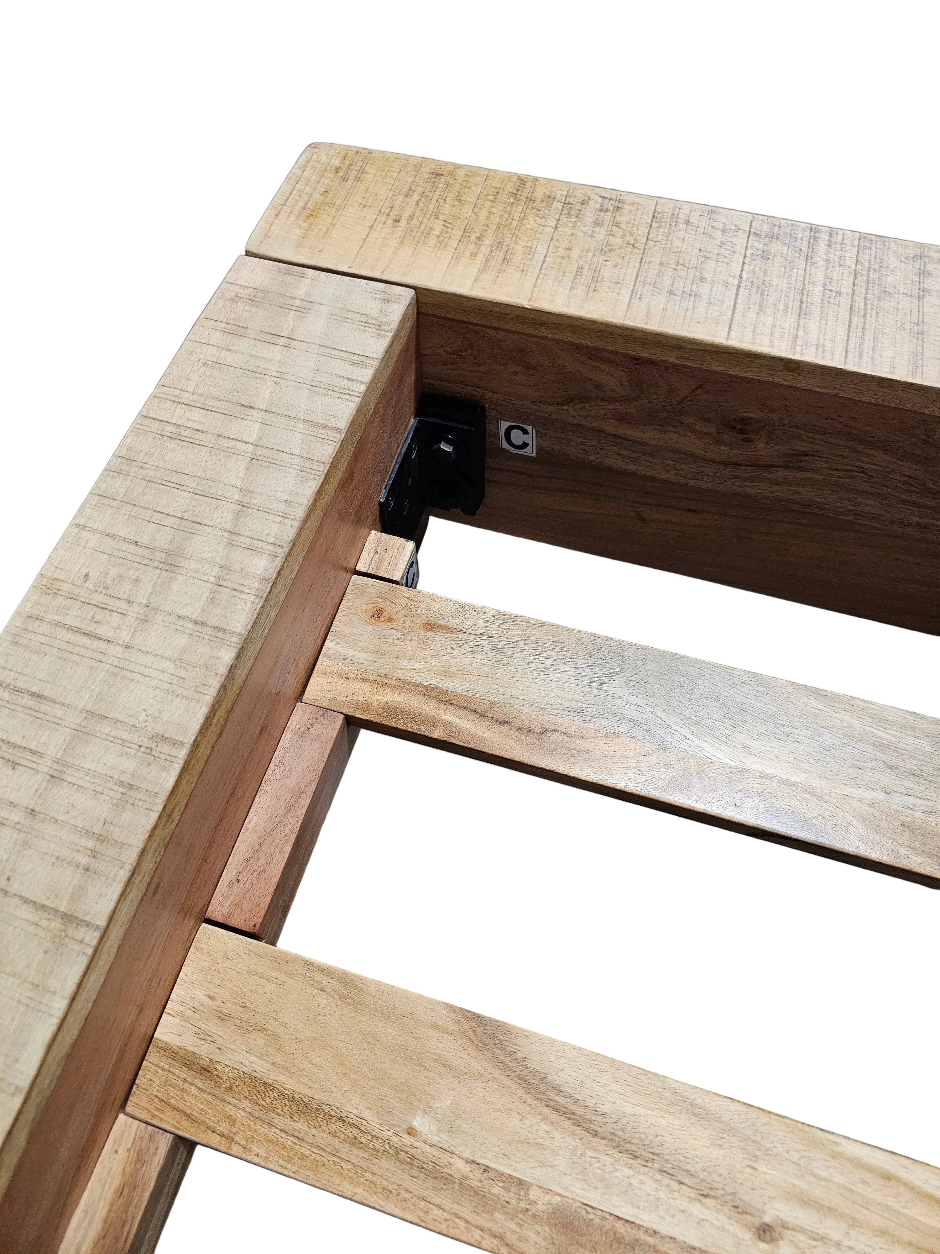 Cadre de Lit Queen | Bois massif de manguier & acier