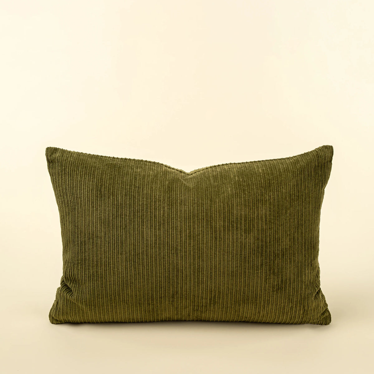 Corduroy decorative pillow | Moss | Moss green | 16 × 24 in