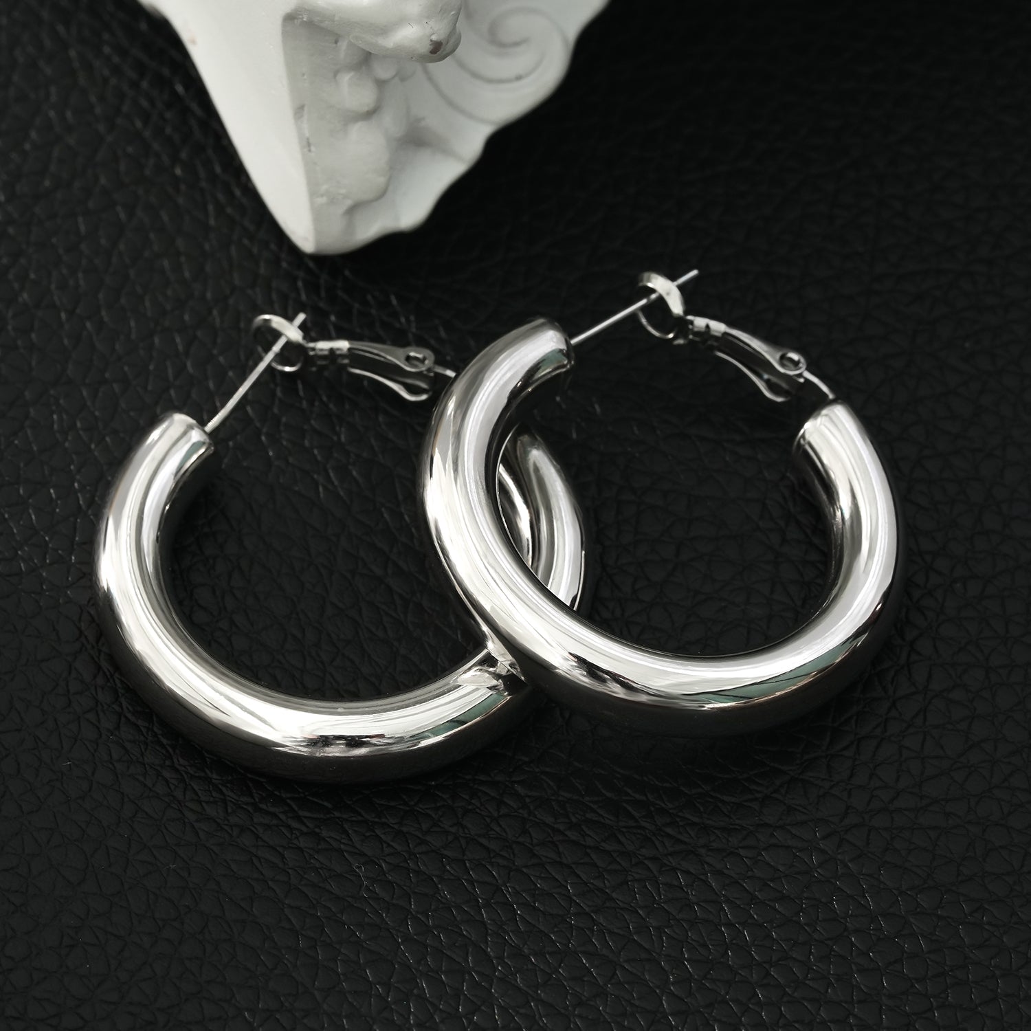 Boucles d’oreilles Derivier argentées | Finition infusée d’or blanc 18 carats