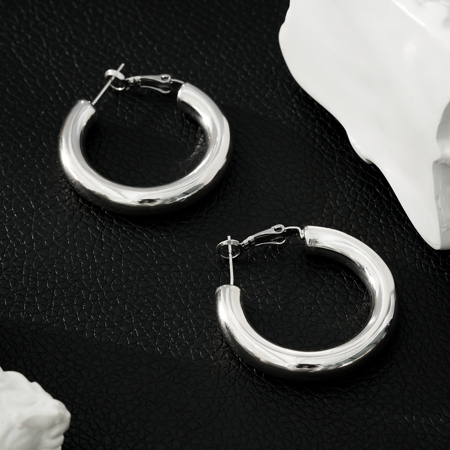 Boucles d’oreilles Derivier argentées | Finition infusée d’or blanc 18 carats