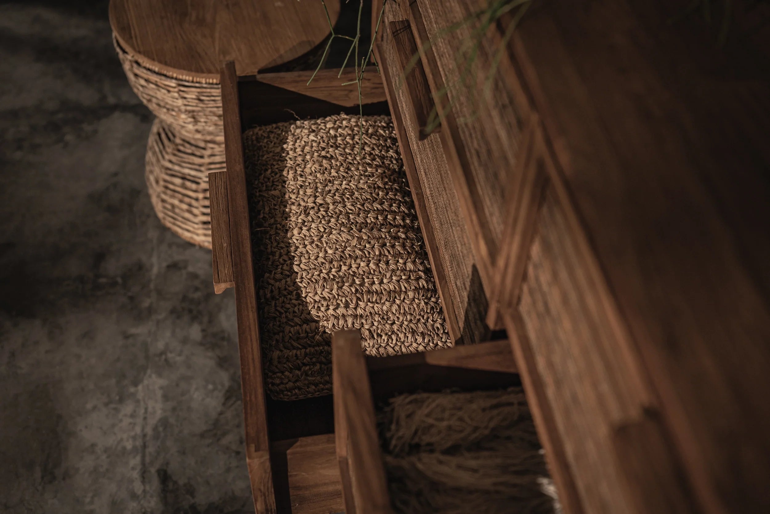 Commode Coco à 6 tiroirs | Bois de teck et fibres naturelles | dBodhi
