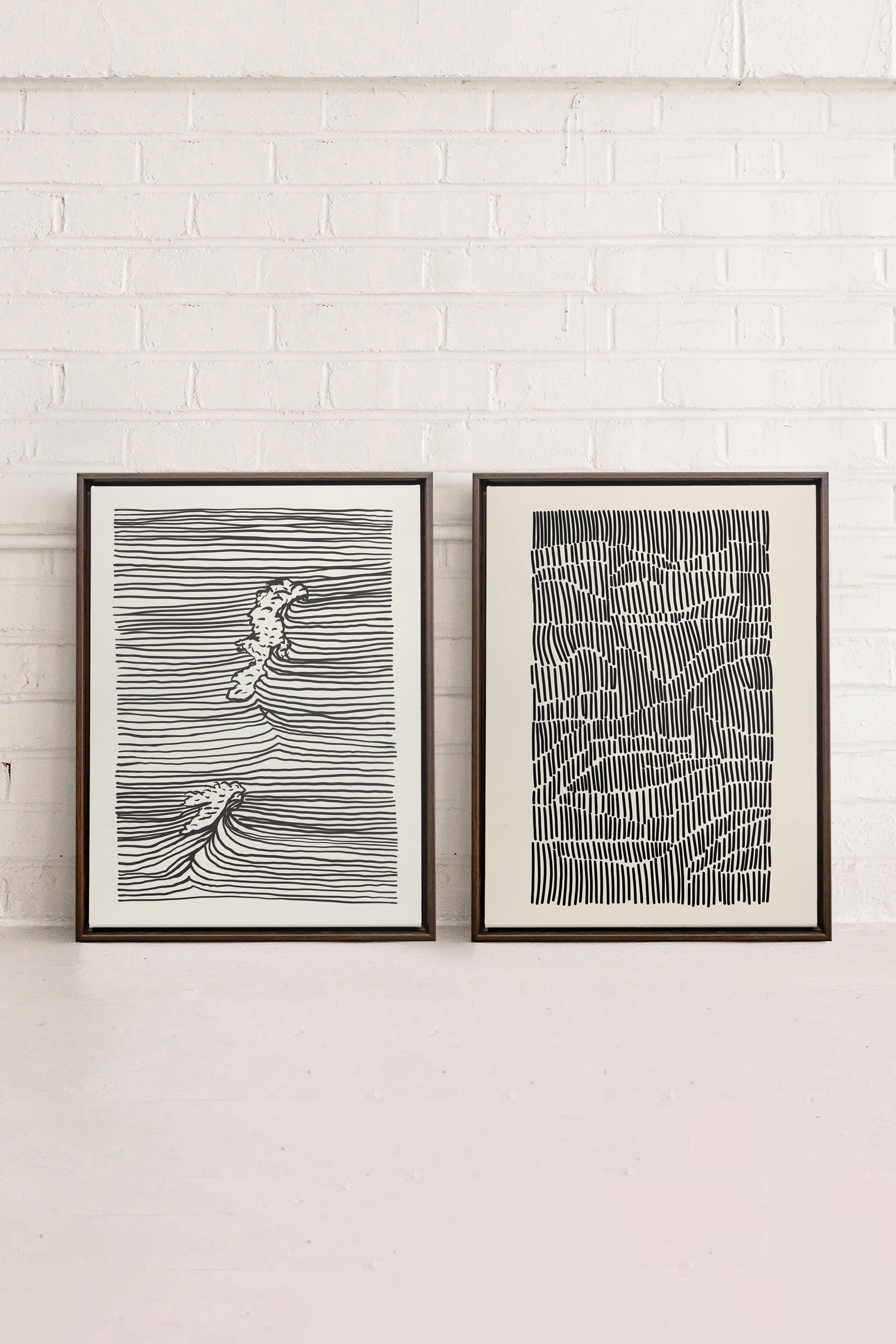 COMBINAISON WAVES LINES & ÉNIGME (2 toiles imprimées)