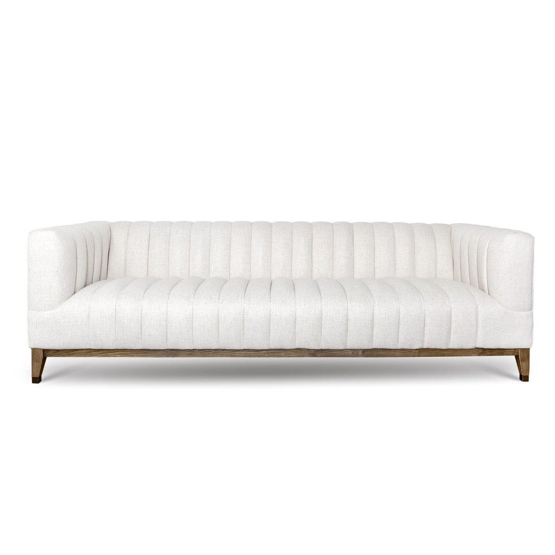 Canapé Elliot en velours | 3 places | Crème