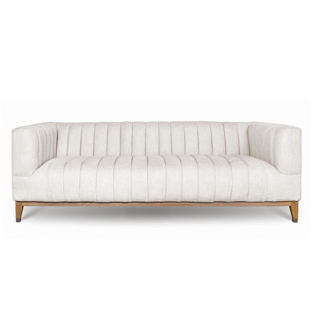 Canapé condo Elliot en velours | Crème