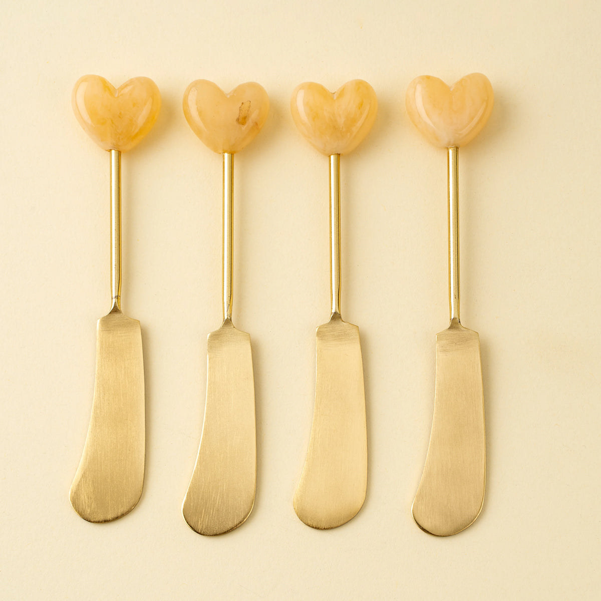 Ensemble de 4 tartineurs Sweetheart avec manches en forme de cœur