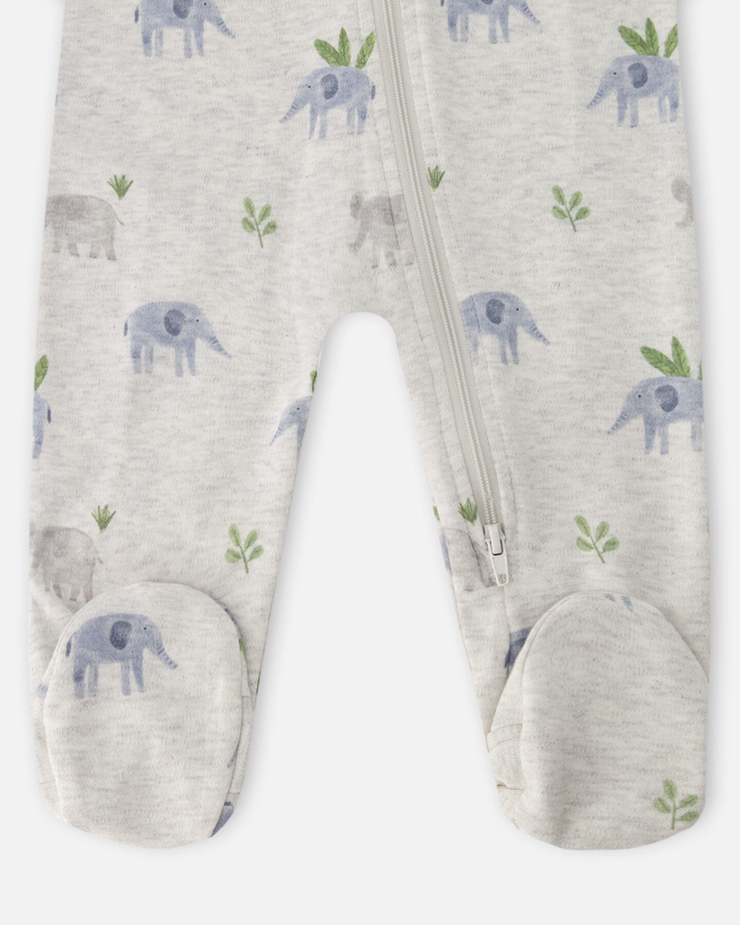 Pyjama une-pièce en coton biologique pour bébé avec imprimé éléphant