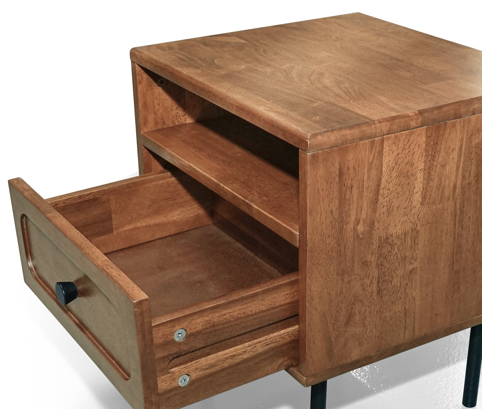 Table de chevet Savana en bois massif | 1 tiroir | Style mid-century moderne