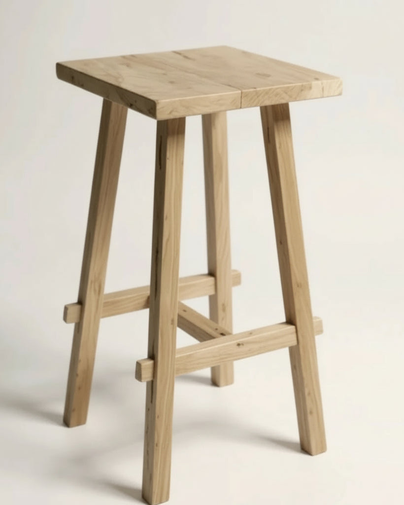 Tabouret de comptoir Artisan en teck recyclé | Fait à la main